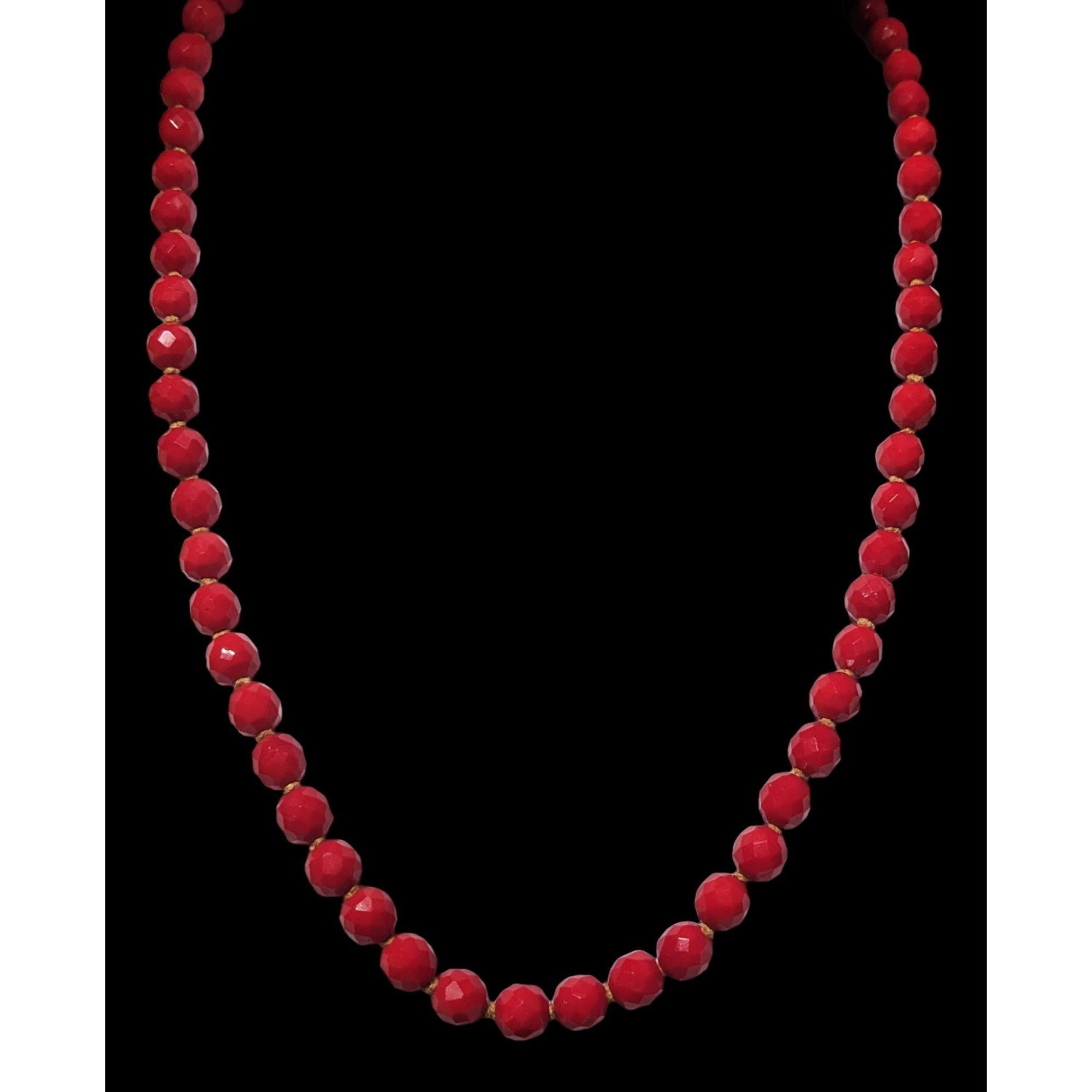 Other Vintage Japanese Red Glass Beaded Necklace Size ONE SIZE - 2 Thumbnail