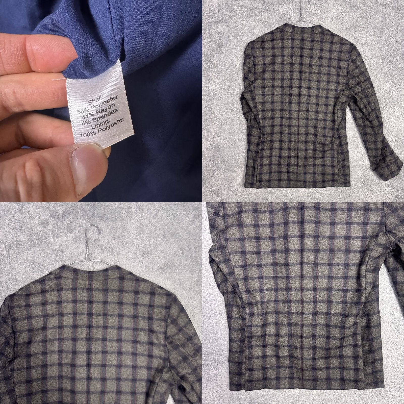 Joseph Abboud Joseph Abboud Blazer Men M Peak Lapel Slim 1 Button Windowpane Sport Coat Jacket Blazer Size 40R - 9 Thumbnail