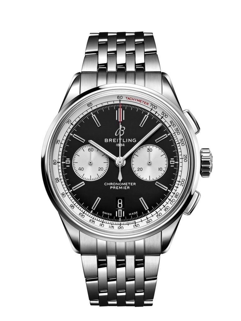 o1mt1gz0125 Size: OS / Premier B01 Watch in Black & Silver