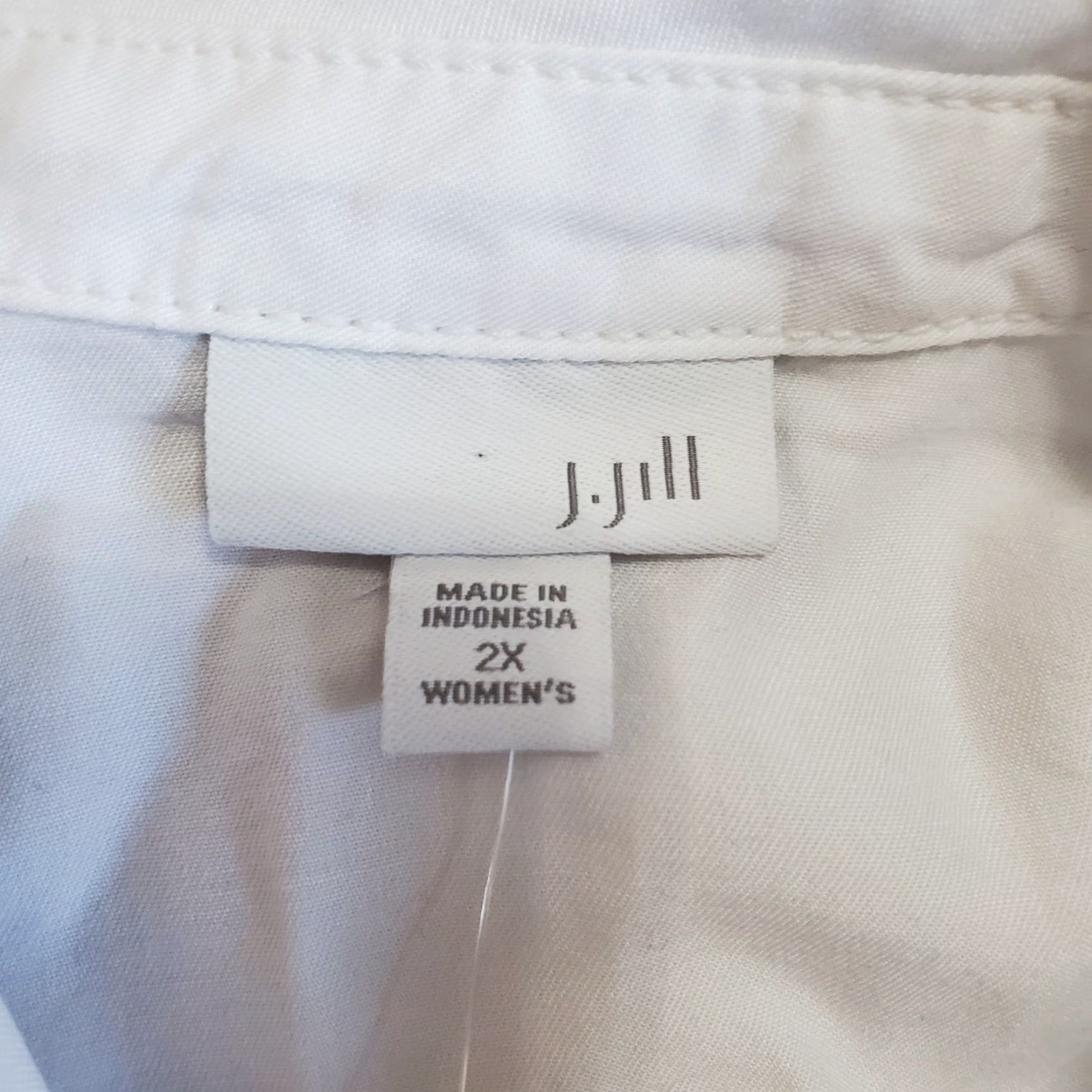 J. Jill J Jill Shirt Dress Women 2X White Tencel Button Front Tie Waist Roll Tab Sleeve Size XXL / US 16-18 / IT 52-54 - 3 Thumbnail