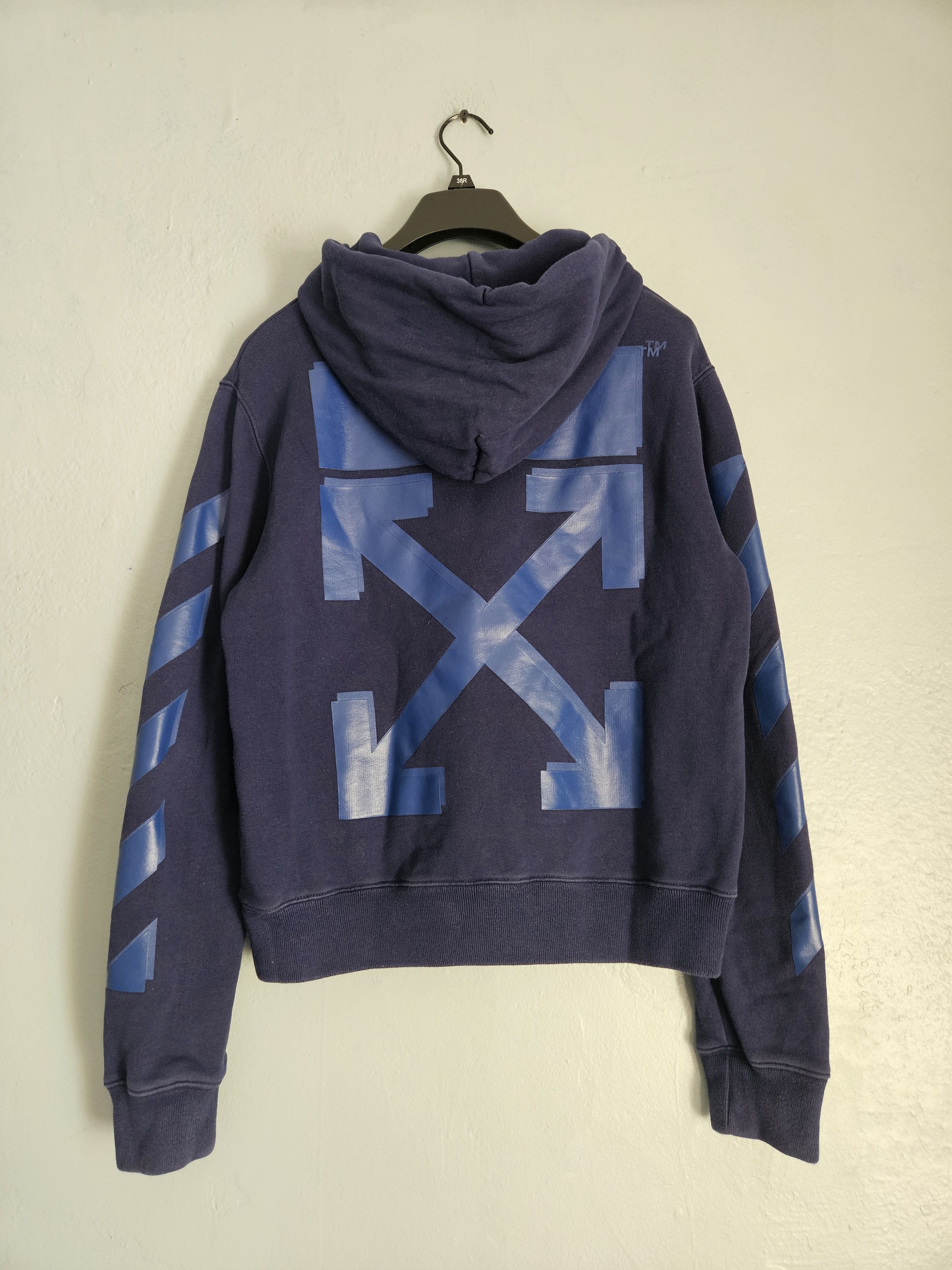 Off-White Oversized Blue Arrows Logo Hoodie Size US S / EU 44-46 / 1 - 1 Thumbnail