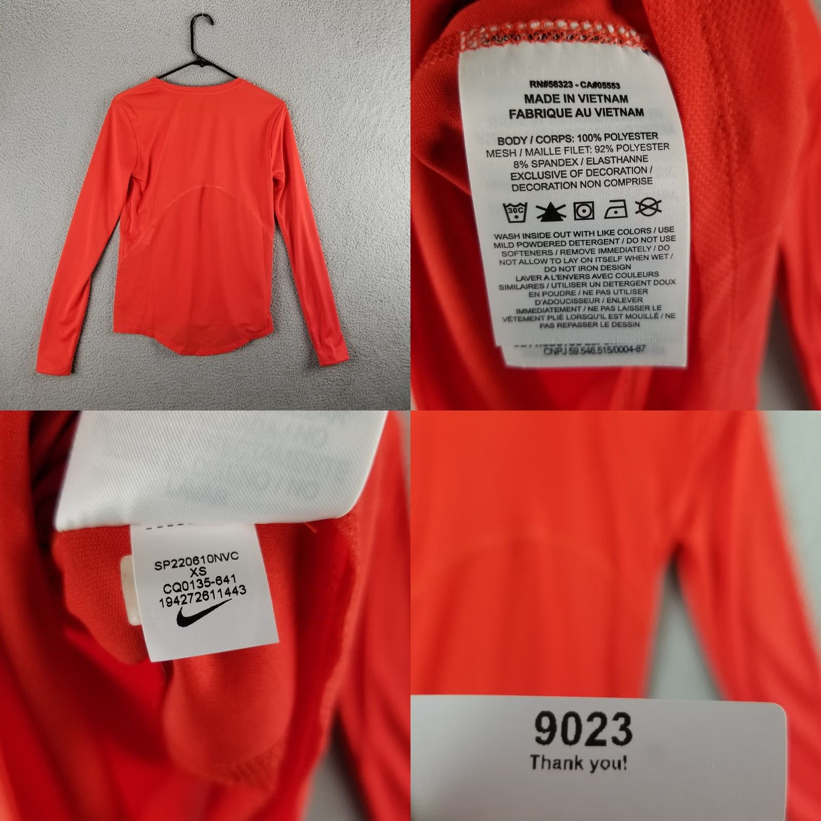 Nike Nike Shirt Women XS Red Running USA Dri-FIT Crew Neck Long Sleeve CQ0135-641 Size XS / US 0-2 / IT 36-38 - 8 Thumbnail