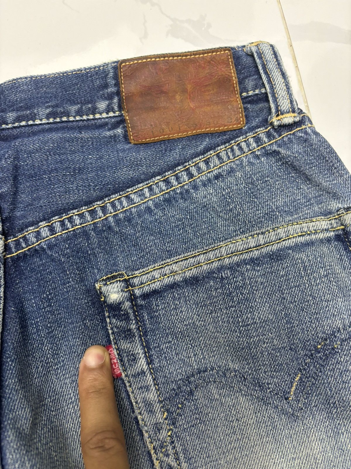 Sugar Cane VINTAGE 80s WAREHOUSE REDLINE SELVEDGE DENIM JEANS Size US 30 / EU 46 - 13 Thumbnail