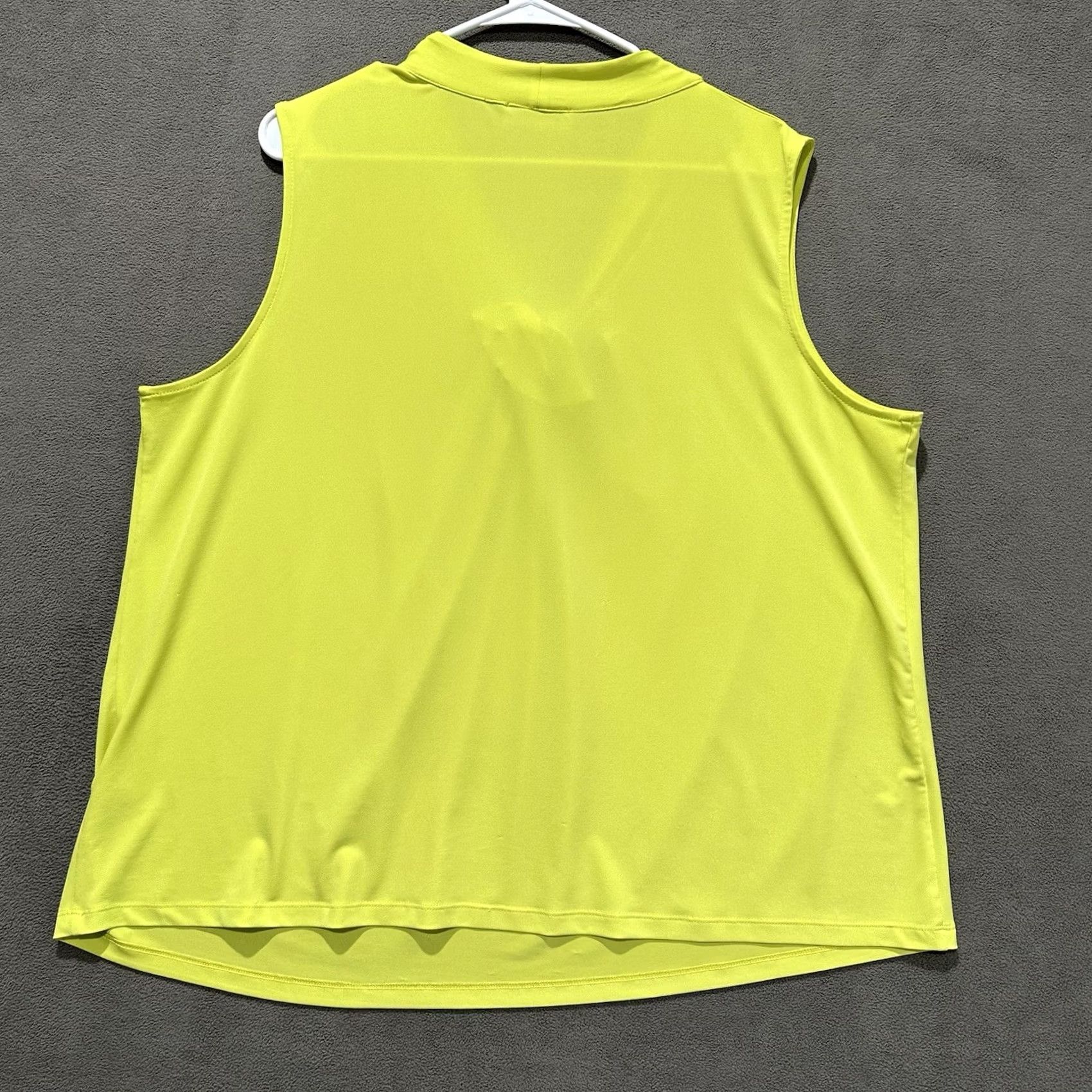 Calvin Klein Calvin Klein Blouse Womens 2X Neon Yellow Twist Neck Top Sleeveless Stretch GUC Size XXL / US 16-18 / IT 52-54 - 2 Thumbnail