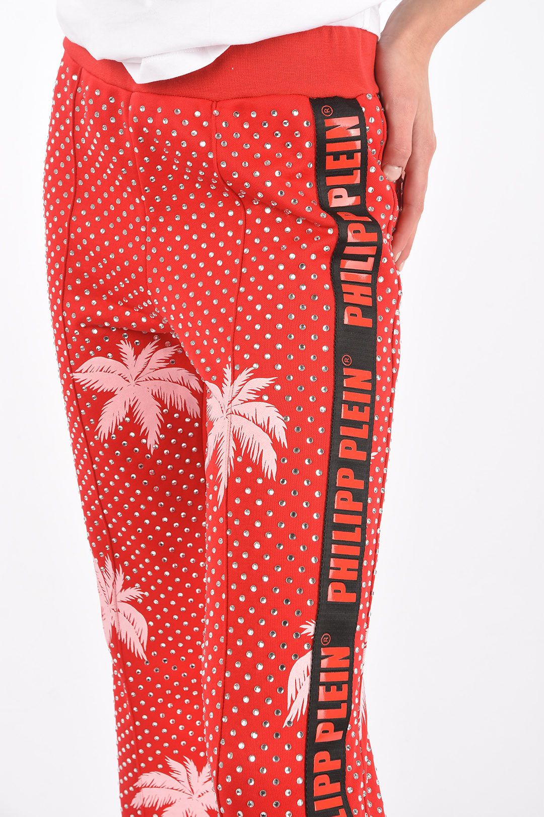 Philipp Plein og1mm0824 Rhinestone Embellished Jogging Bootcut Pants Size 28" / US 6 / IT 42 - 3 Thumbnail