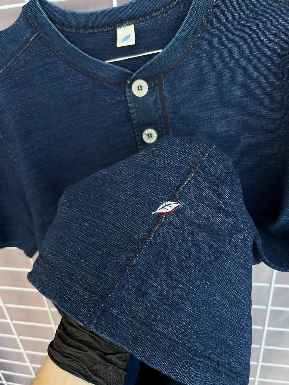 Pure Blue Japan Pure Blue Japan Knitted Henley T-Shirt Mens Size 3 or M/L Size US L / EU 52-54 / 3 - 10 Thumbnail
