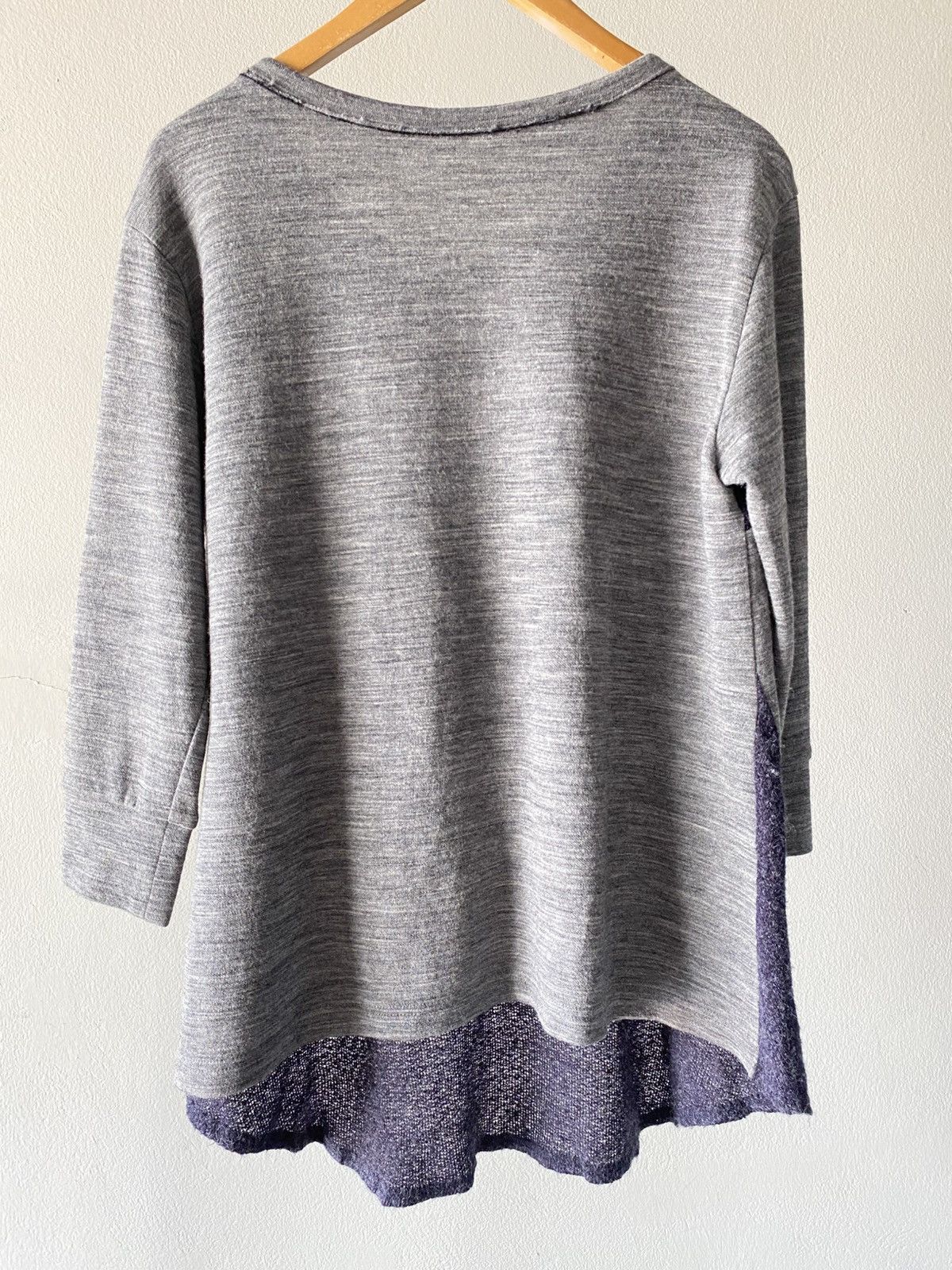 Y's Y’s Yohji Yamamoto Gray Layered Hem Knit Top Size XS / US 0-2 / IT 36-38 - 4 Thumbnail