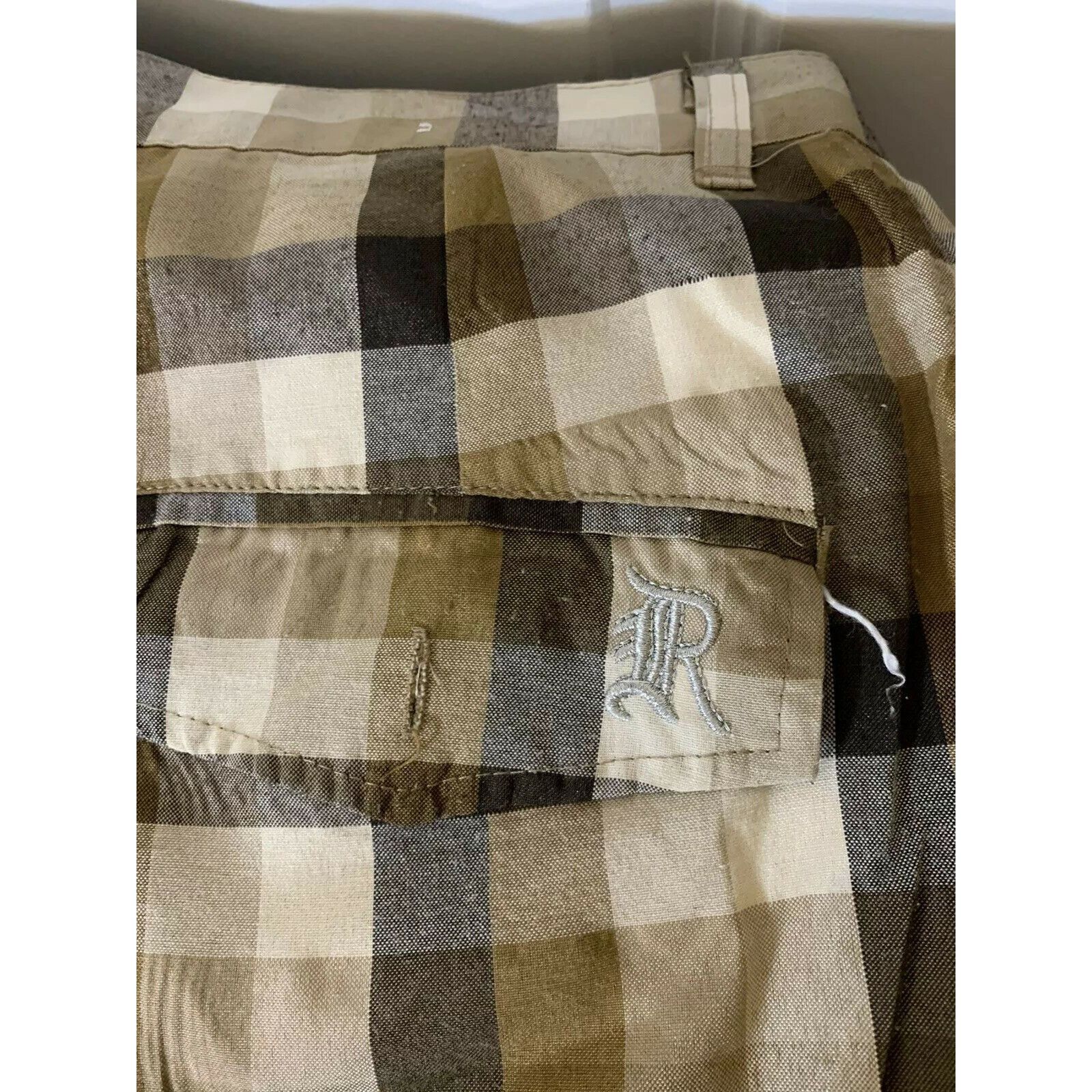 Other Red Ape Men's Sz 34 Fashion Brown Plaid Cargo Shorts Size US 34 / EU 50 - 4 Thumbnail