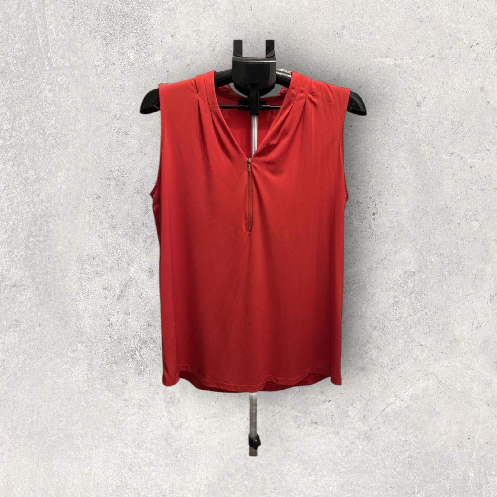 Other Ivanka Trump Red Sleeveless Top with Chic Zip Detail Size L / US 10 / IT 46 - 2 Thumbnail
