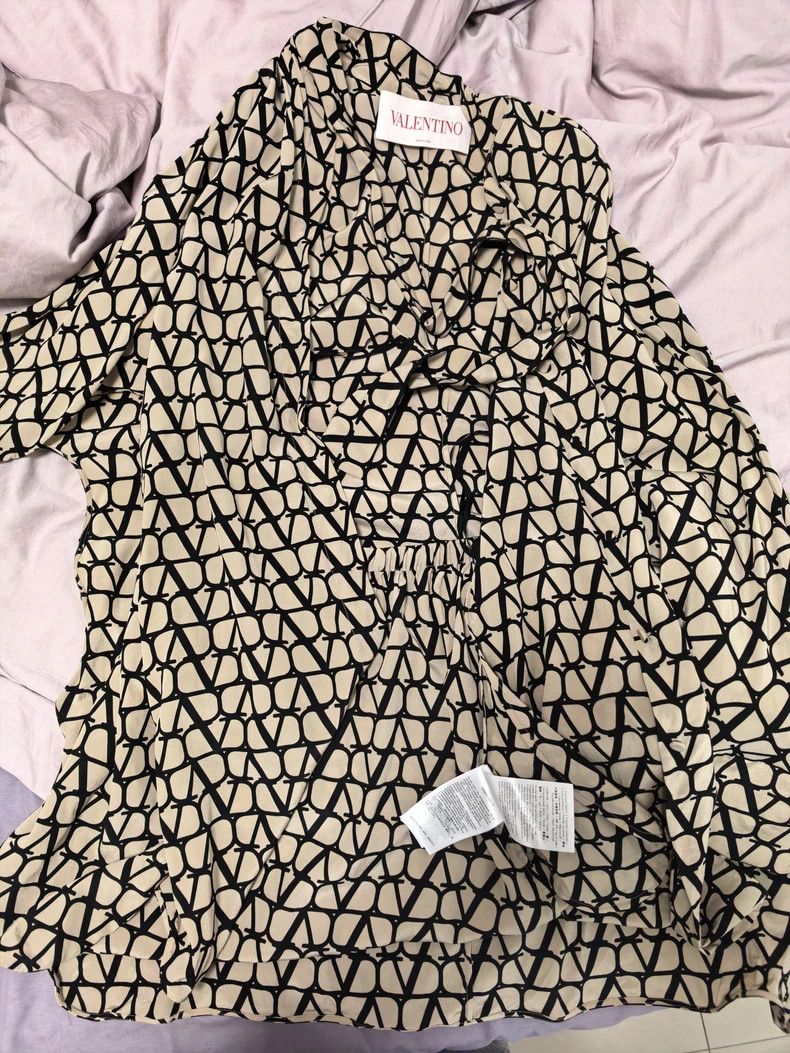 Valentino Valentino Silk pet dress black and white geometric print Size XS / US 0-2 / IT 36-38 - 2 Thumbnail