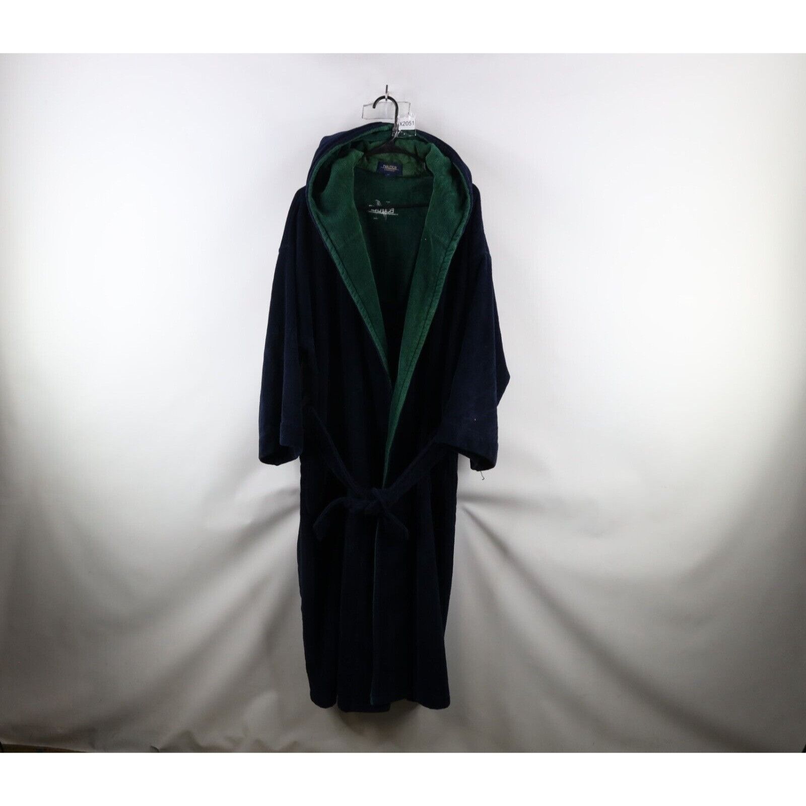 Nautica × Vintage Vintage 90s Nautica Distressed Terry Cloth Hooded Bath Robe Size US XL / EU 56 / 4 - 1 Thumbnail