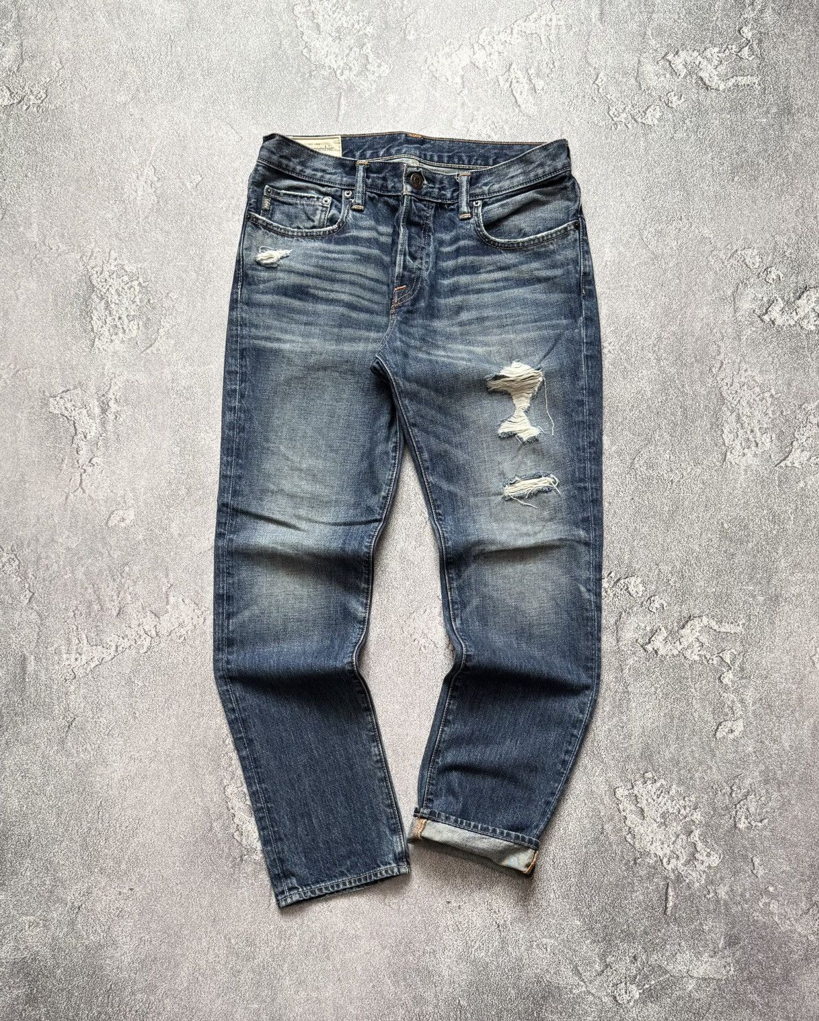 Abercrombie & Fitch Abercrombie & Fitch 32/30 blue denim pant trouser Jean chino Size US 32 / EU 48 - 1 Thumbnail