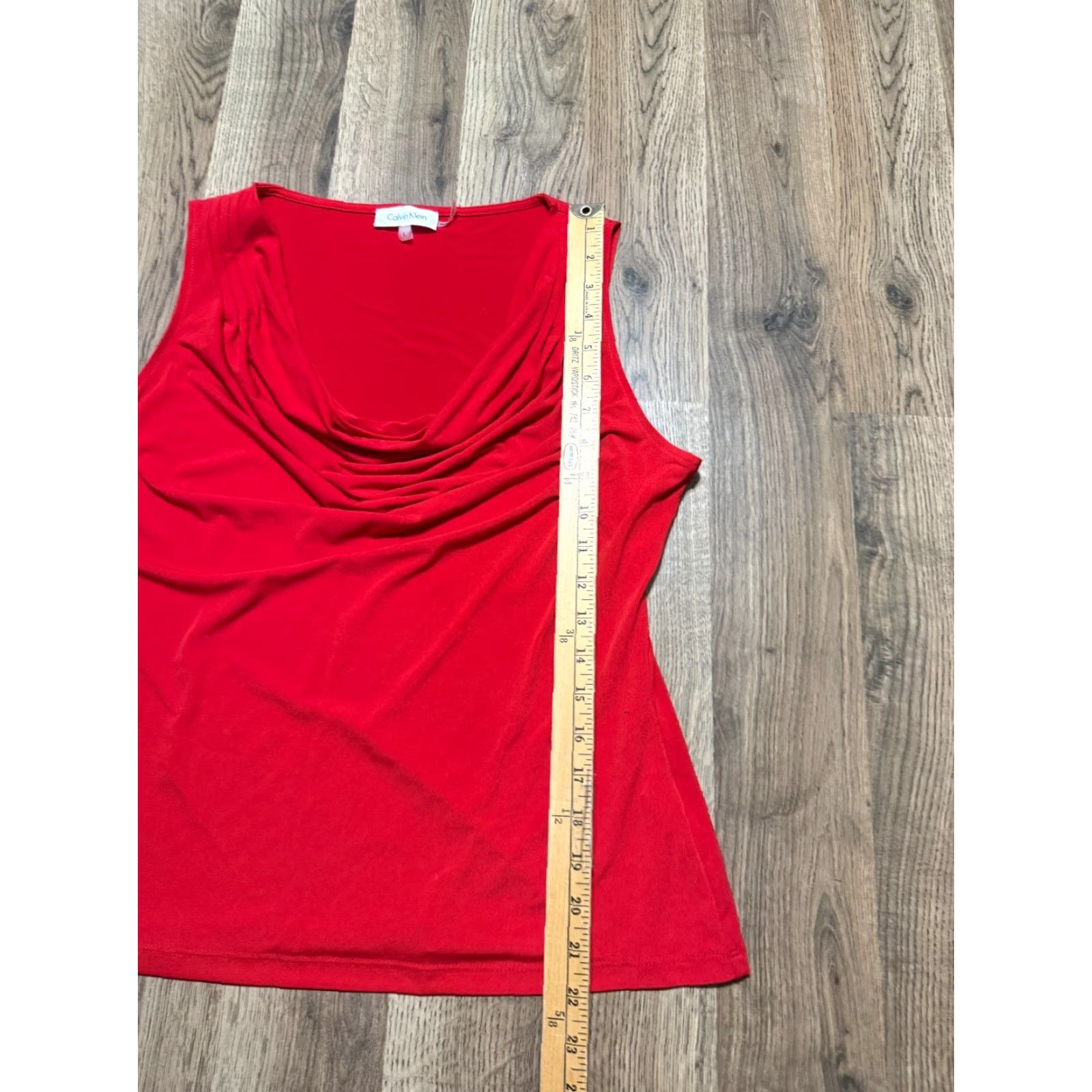 Calvin Klein Calvin Klein Tank Top Women's Size L Red Sleeveless Scoop Neck Casual Basic Stretch Modern, Tank, Regular Fit Size L / US 10 / IT 46 - 7 Thumbnail