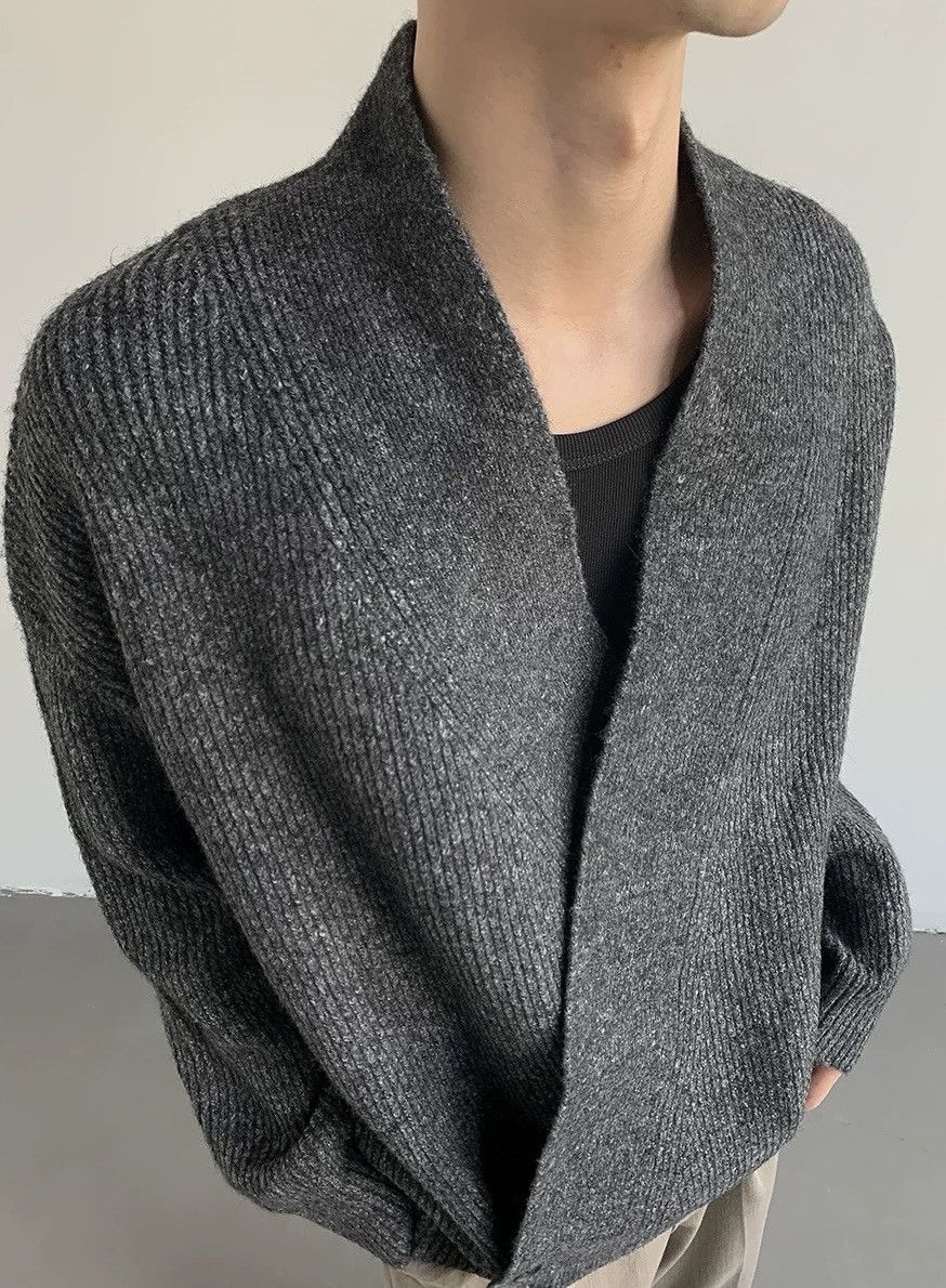 Japanese Brand × Vintage Cleanfit retro fashion wrap cardigan knitwear Size US L / EU 52-54 / 3 - 1 Thumbnail