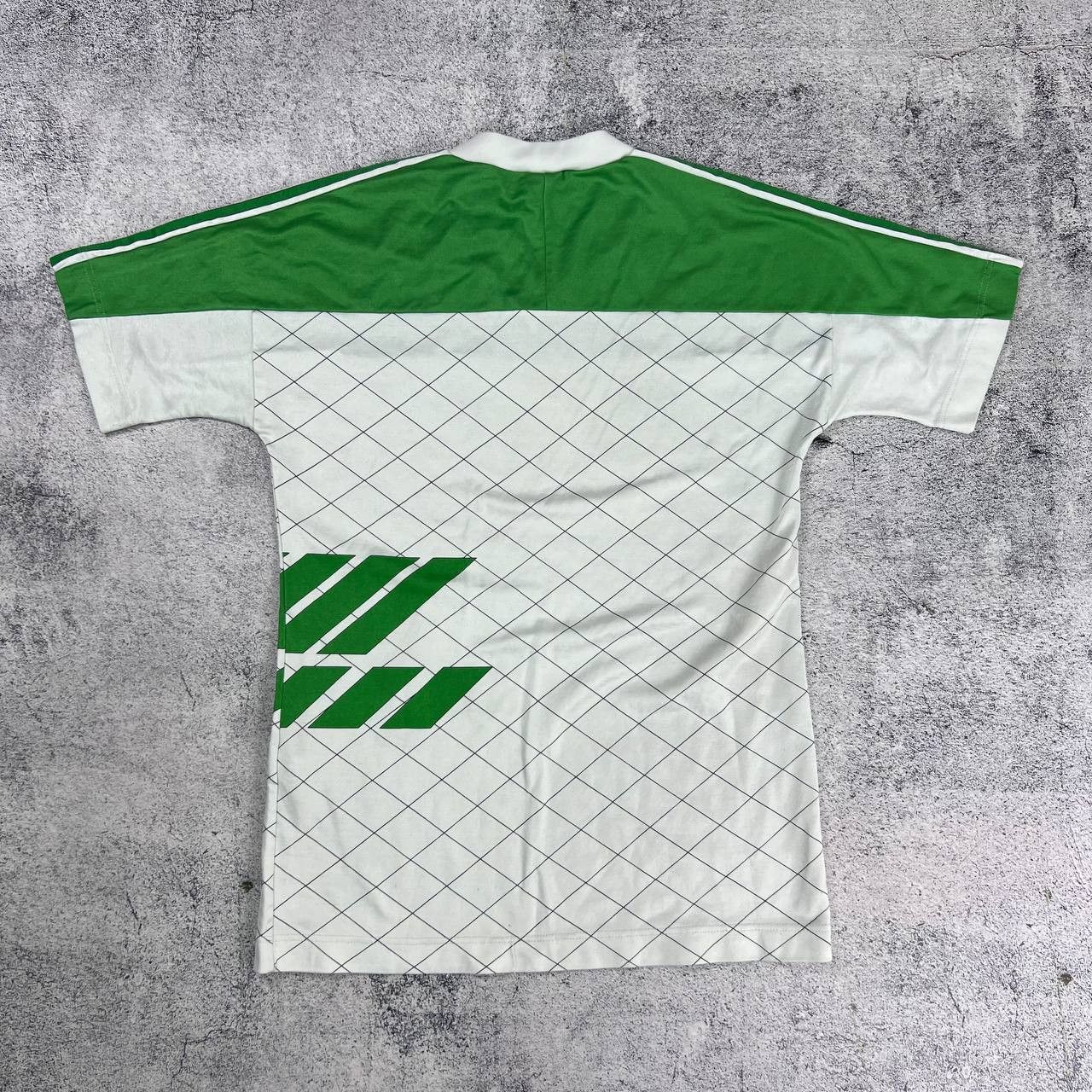 Vintage Adidas Vintage Football Jersey 80s Green & White Size US M / EU 48-50 / 2 - 2 Thumbnail