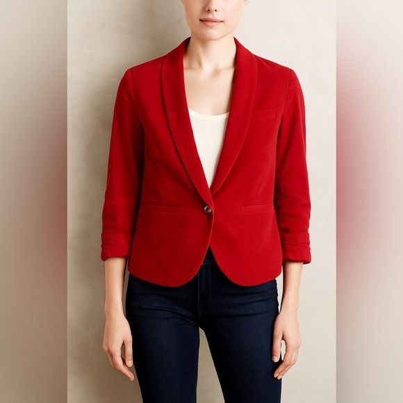 Other Cartonnier Red Velvet Blazer Women’s Size 2 Size XS / US 0-2 / IT 36-38 - 1 Thumbnail