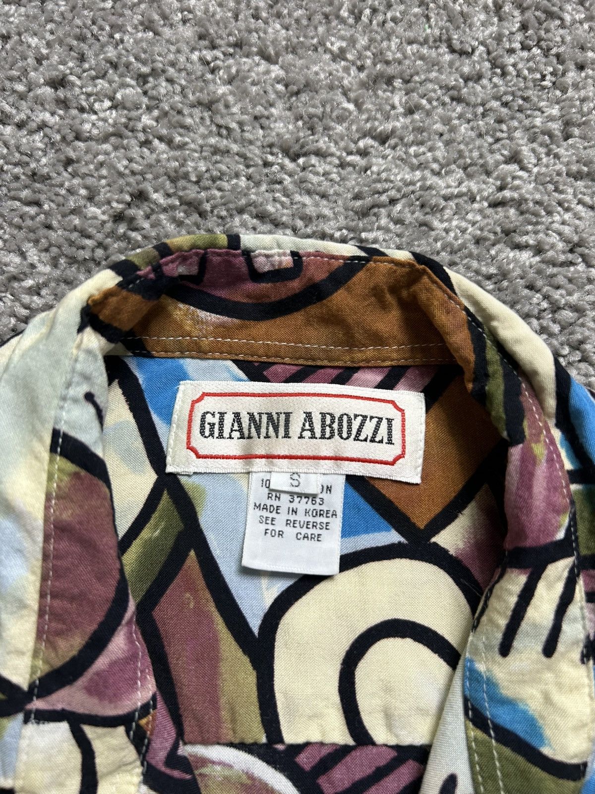 Vintage Vintage 70s Gianni Abozzi Rayon AOP Art Short Sleeve Button Size US M / EU 48-50 / 2 - 5 Thumbnail