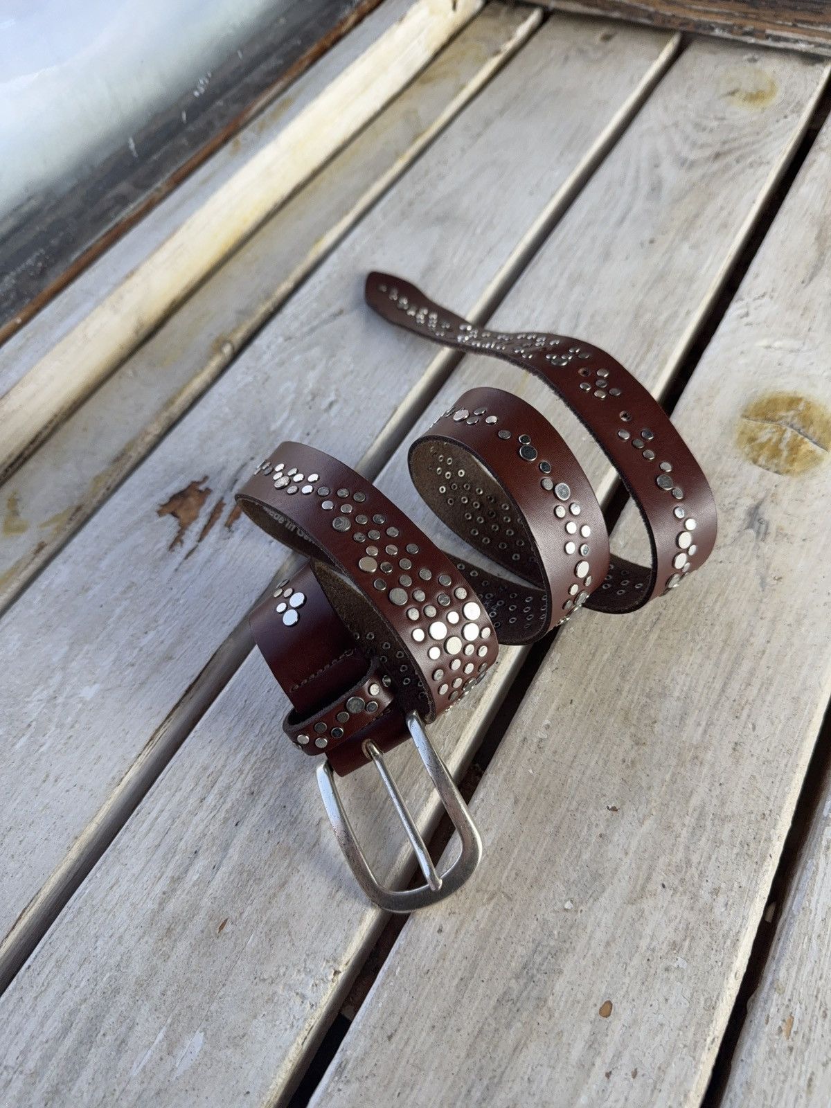 Hysteric Glamour Vintage Leather Belt Y2K Rhinestones Punk Metal Avant Garde Size ONE SIZE - 1 Thumbnail