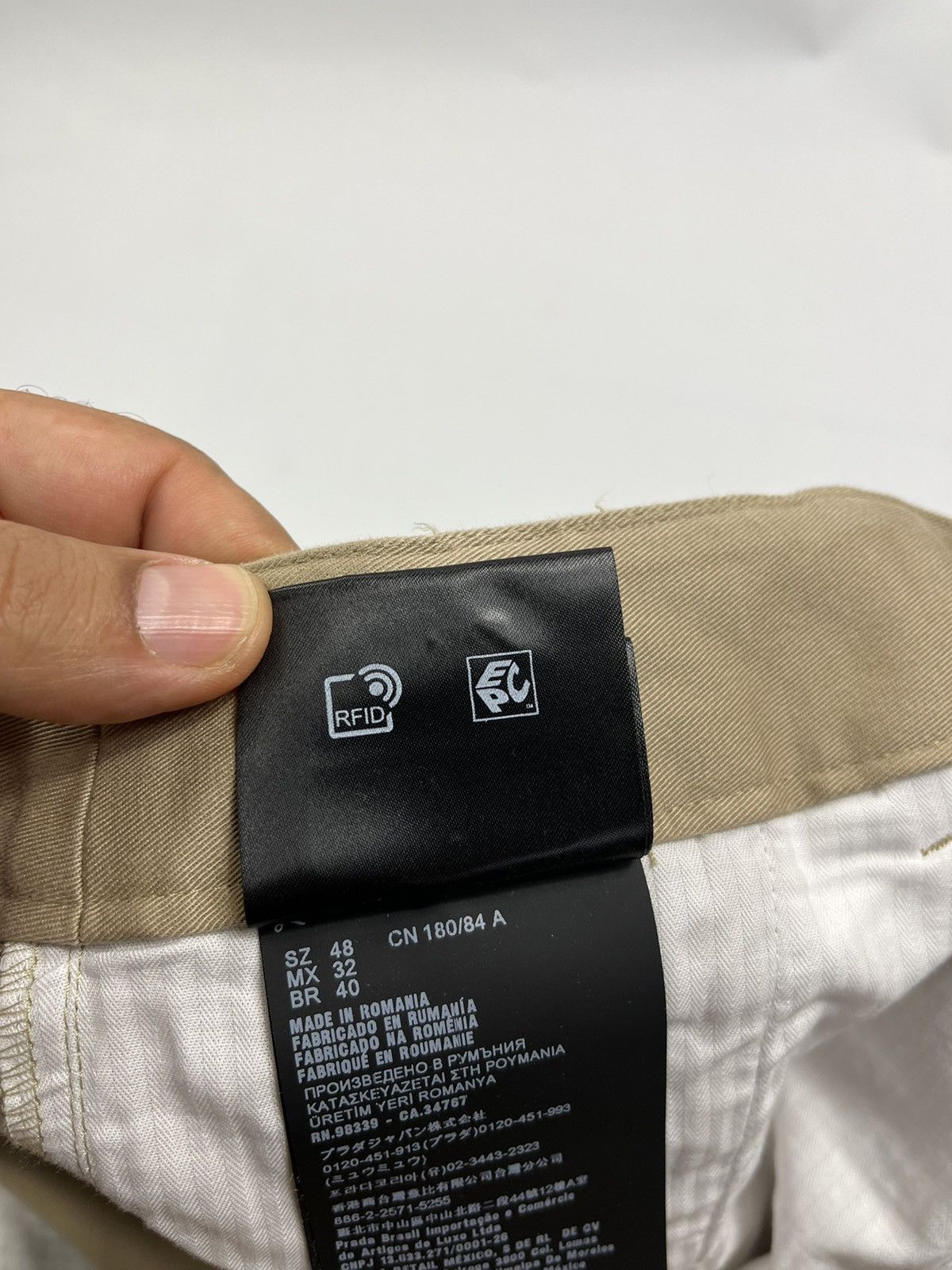 Prada Prada Beige Cotton Trousers Size US 32 / EU 48 - 9 Thumbnail
