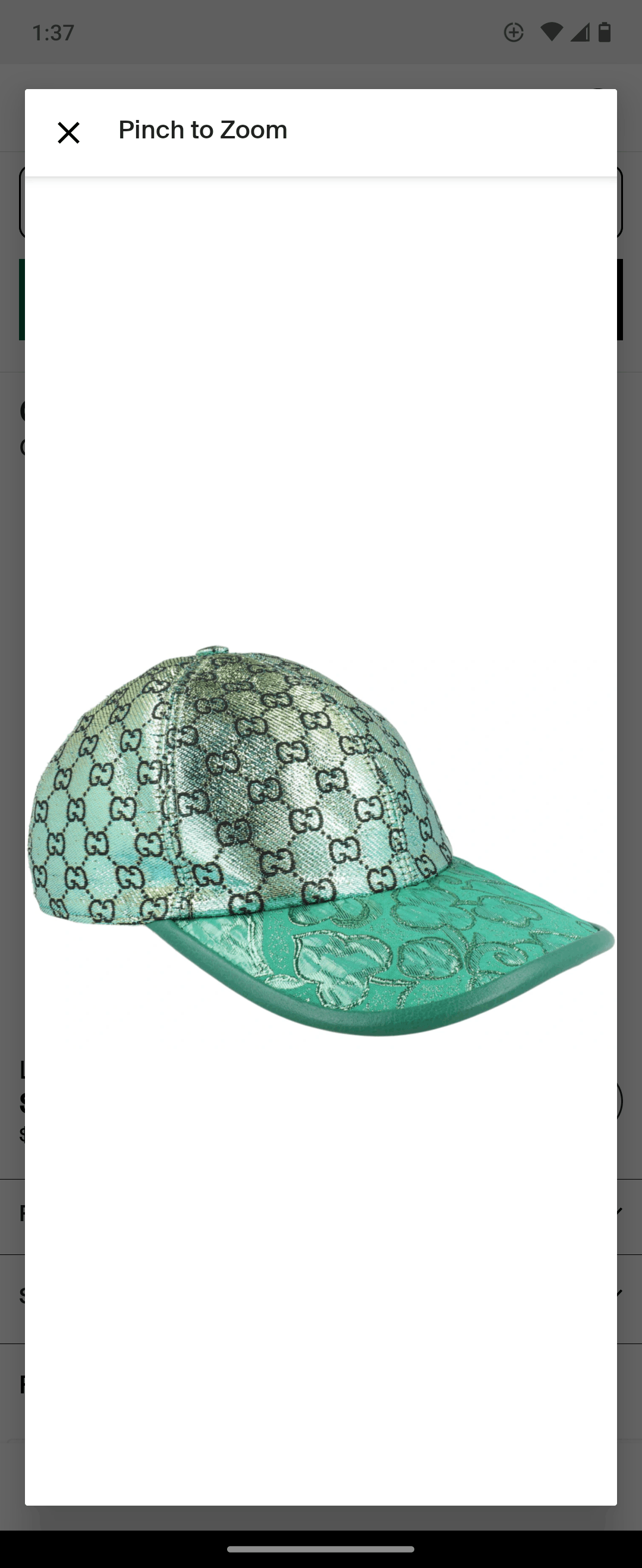 Gucci Gucci GG Lame Jacquard Baseball Cap Green XL Unisex Size ONE SIZE - 5 Thumbnail