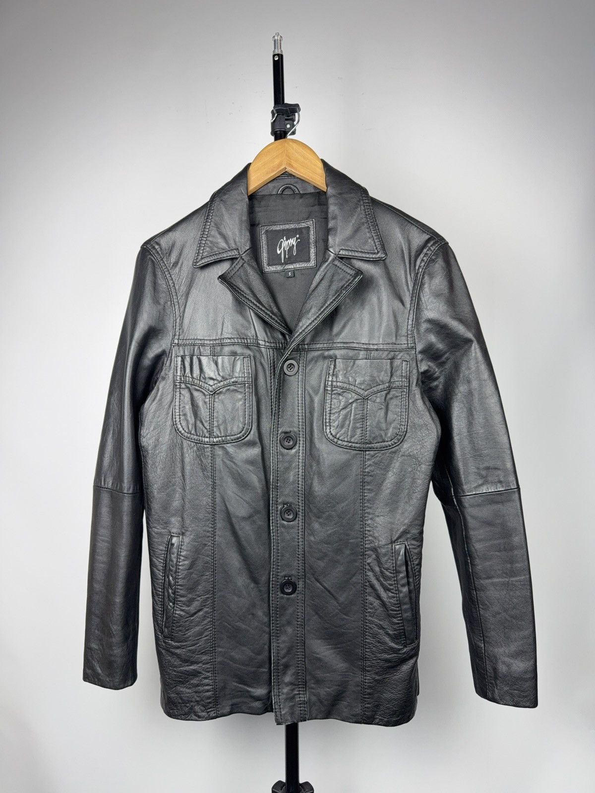 Japanese Brand Avant Garde Biker Gipsy Leather Jacket Button Up Minimalist Size US S / EU 44-46 / 1 - 1 Thumbnail