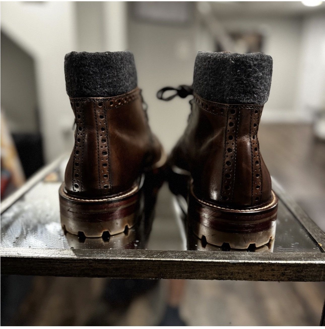 Johnston & Murphy Johnston & Murphy Dark Brown Charcoal Cap Toe Boots Size US 11 / EU 44 - 6 Thumbnail