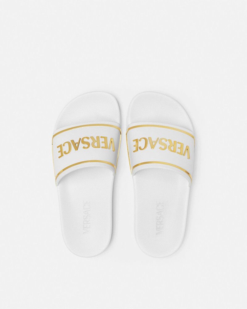 Versace os11x0326 Logo Sliders in White Size US 6 / IT 36 - 3 Thumbnail