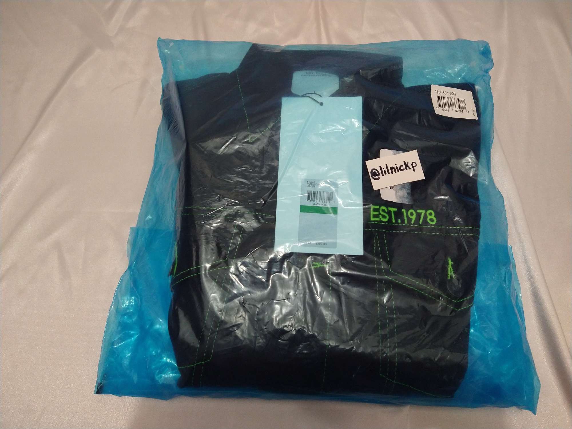 Calvin Klein 205W39NYC EST. 1978 Black Hole Denim Trucker Jacket Size US L / EU 52-54 / 3 - 9 Thumbnail