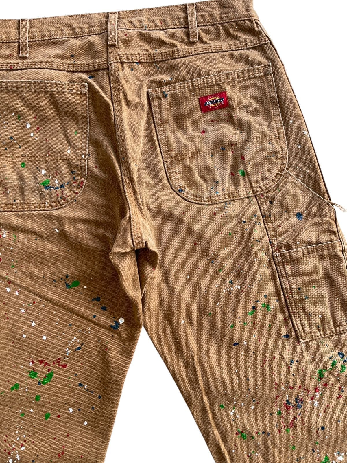 Vintage Dickies Paint Splatter Duck Fabric Distressed Carpenter Size US 33 - 11 Thumbnail