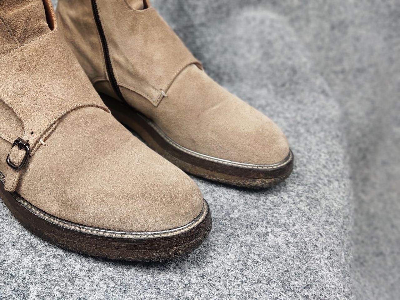 Vintage Camerlengo Italy Design Suede Brown Classic Buckle Boots Size US 6 / EU 39 - 7 Thumbnail