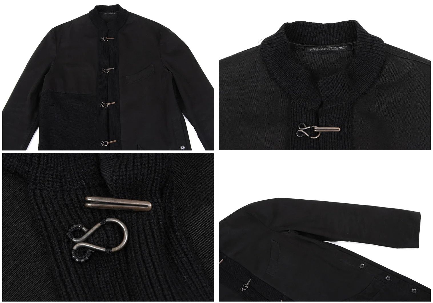 Yohji Yamamoto Yohji Yamamoto Knit Cotton China Jacket Black 2 Size US M / EU 48-50 / 2 - 2 Thumbnail