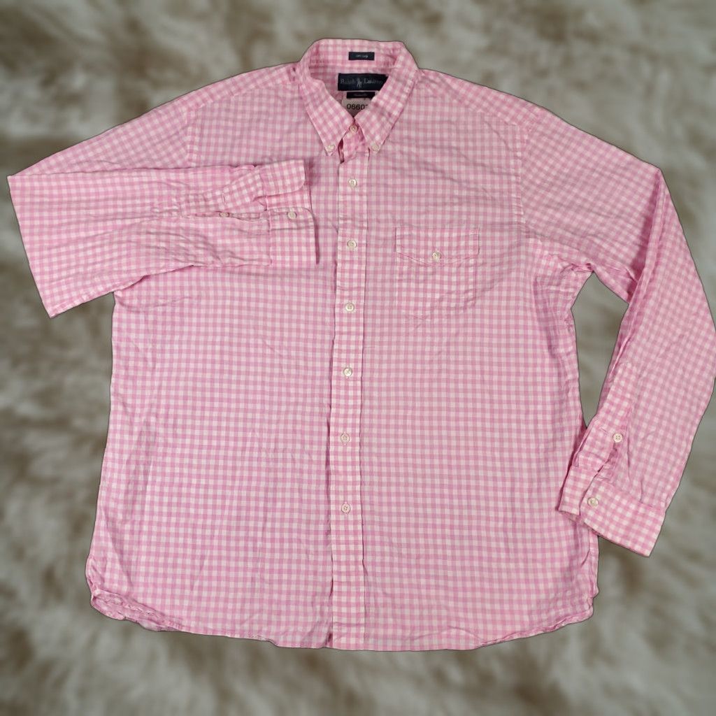 Ralph Lauren Ralph Lauren Shirt Mens XL Pink Check Pony Button Up Long Sleeve Size US XL / EU 56 / 4 - 1 Thumbnail