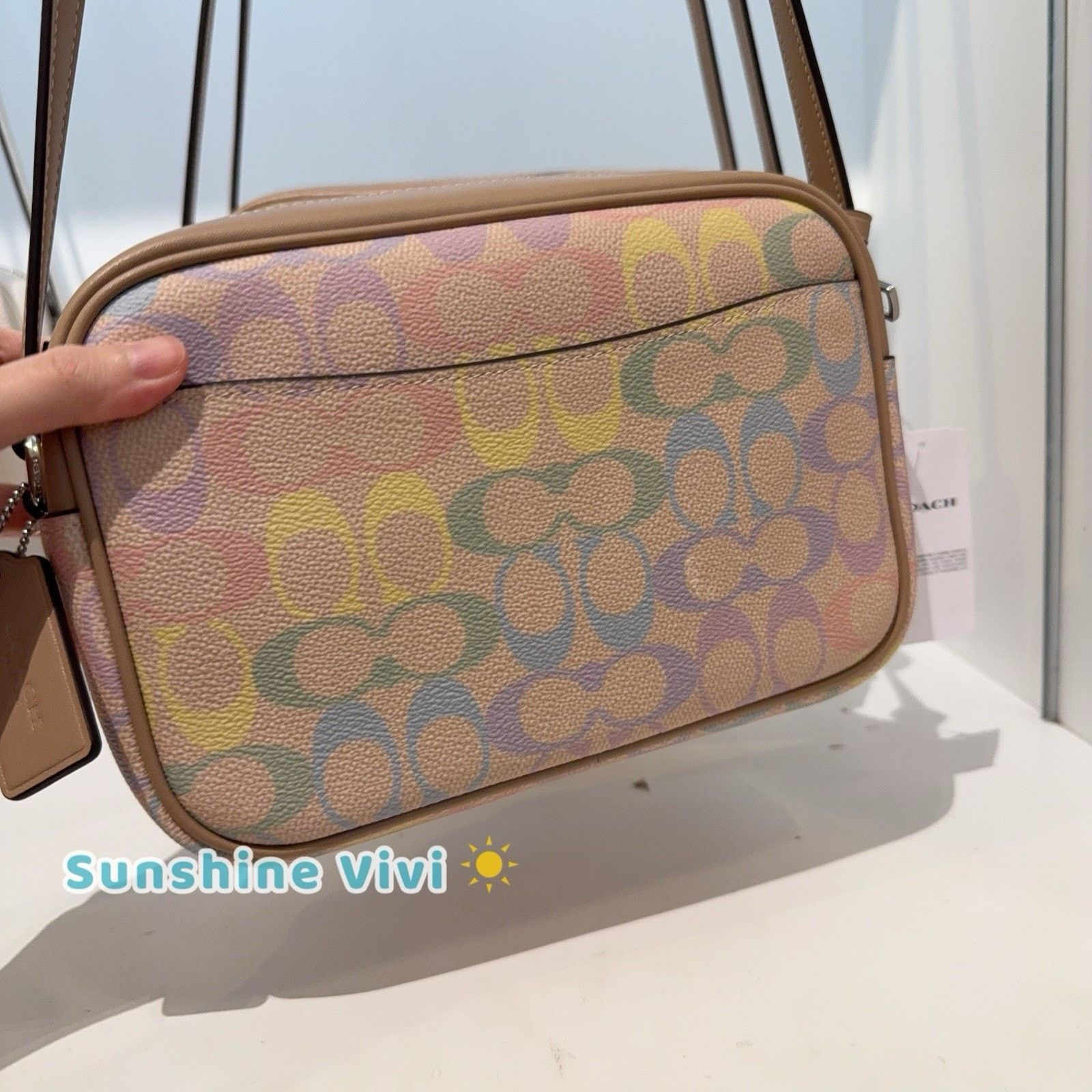 Coach NWT Coach Jamie Camera Bag Rainbow Signature CDD63 Sand Size ONE SIZE - 2 Thumbnail