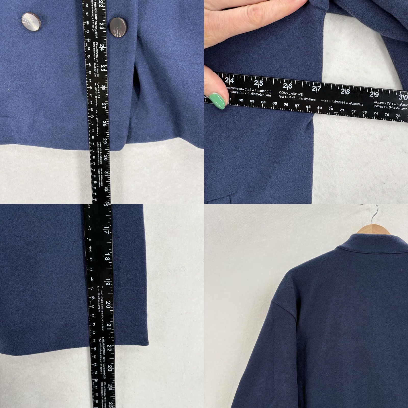 Banana Republic Banana Republic Jacket Womens XL Blue Melton Preppy Short NWT Button Collared Pockets Twill Jacket Size 40" / US 18 - 8 Thumbnail
