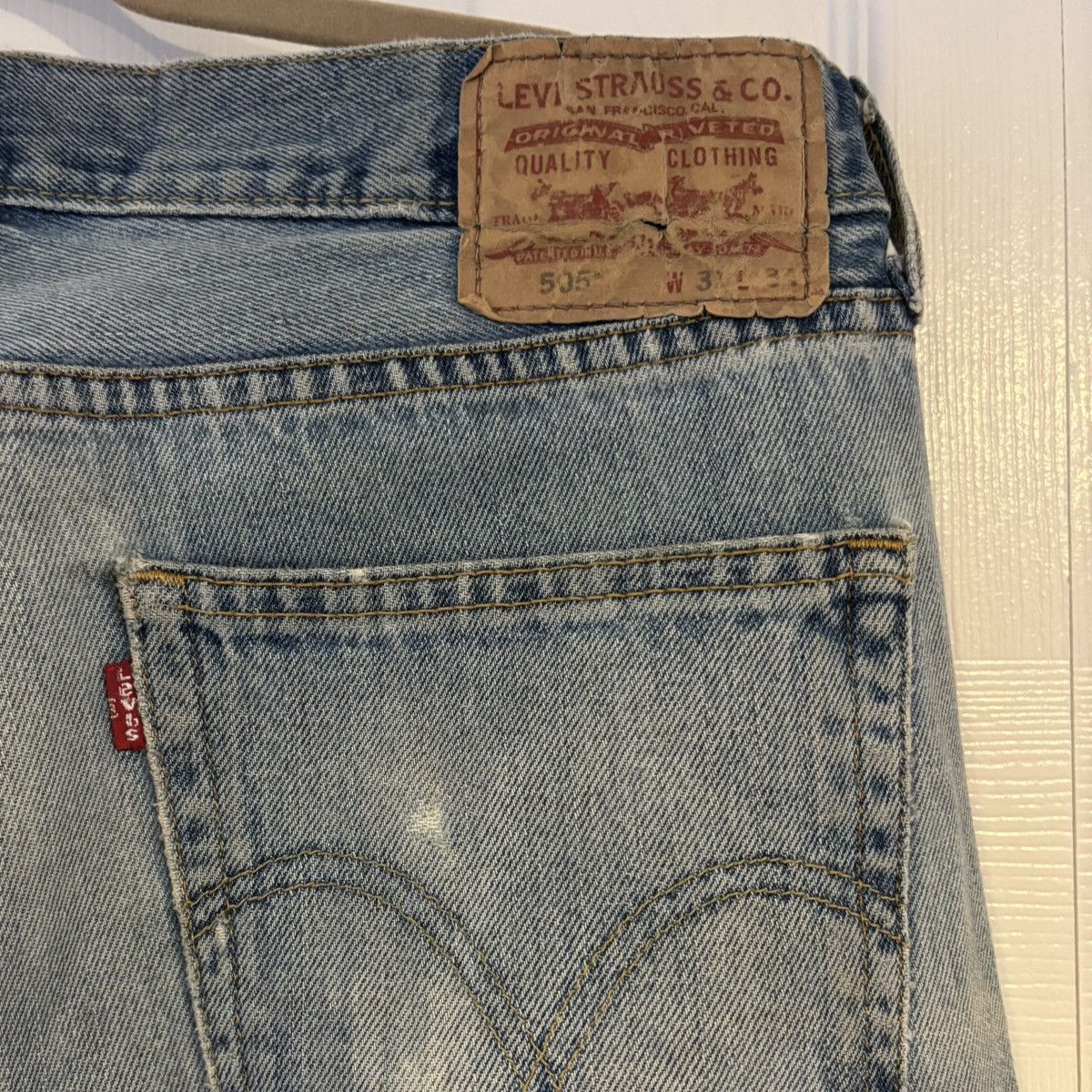 Levi's Levi’s 505 Handmade Shashiko Stiched Repaired Jeans Size US 31 - 9 Thumbnail