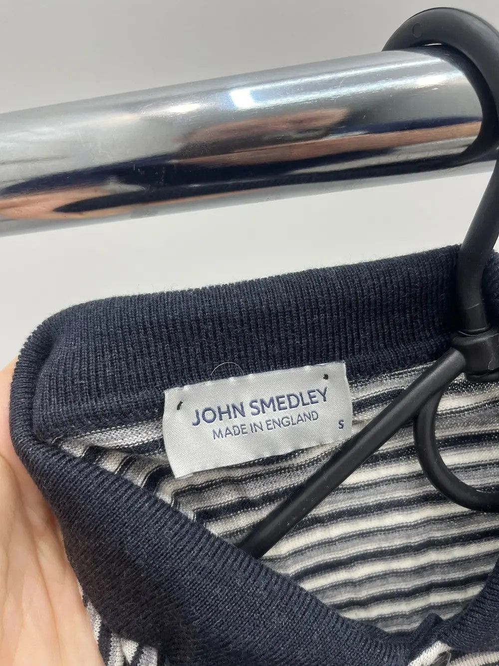John Smedley John Smedley Colar Neck Striped Wool Jumper Sweater Size US S / EU 44-46 / 1 - 3 Thumbnail