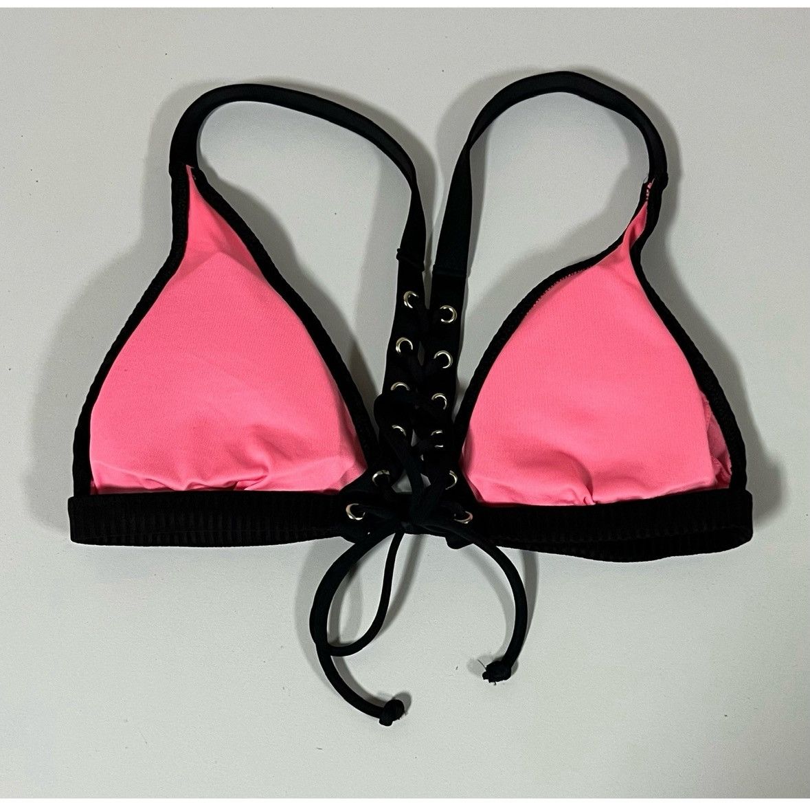Victoria's Secret Black Ribbed Bikini Top Swimwear Bathing Suit Size S 🖤 #swim Size S / US 4 / IT 40 - 5 Thumbnail