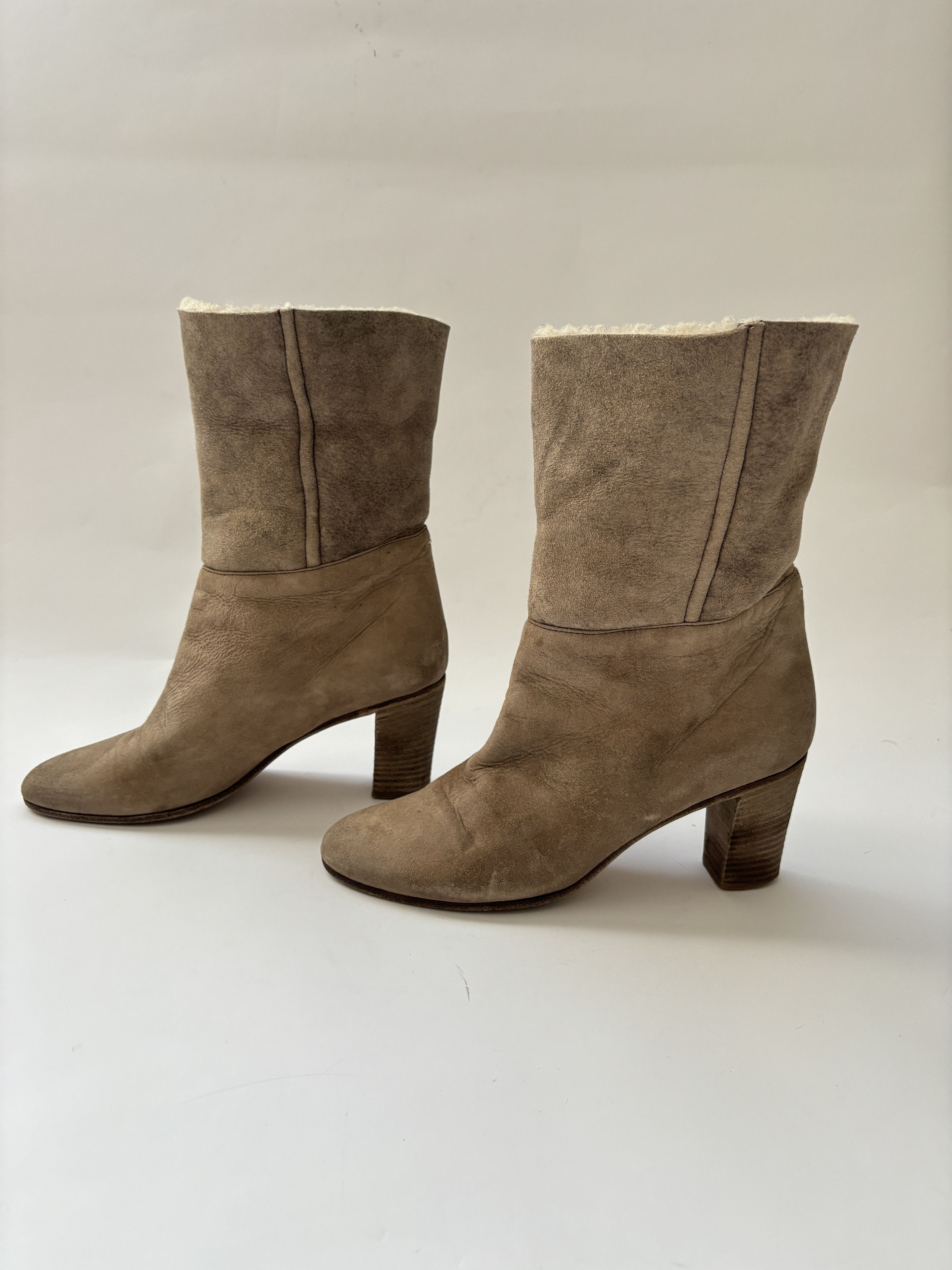 Maison Margiela ⚡️QUICK SALE⚡️Maison Margiela Shearling Beige Mid Boots Size US 10 / IT 40 - 4 Thumbnail