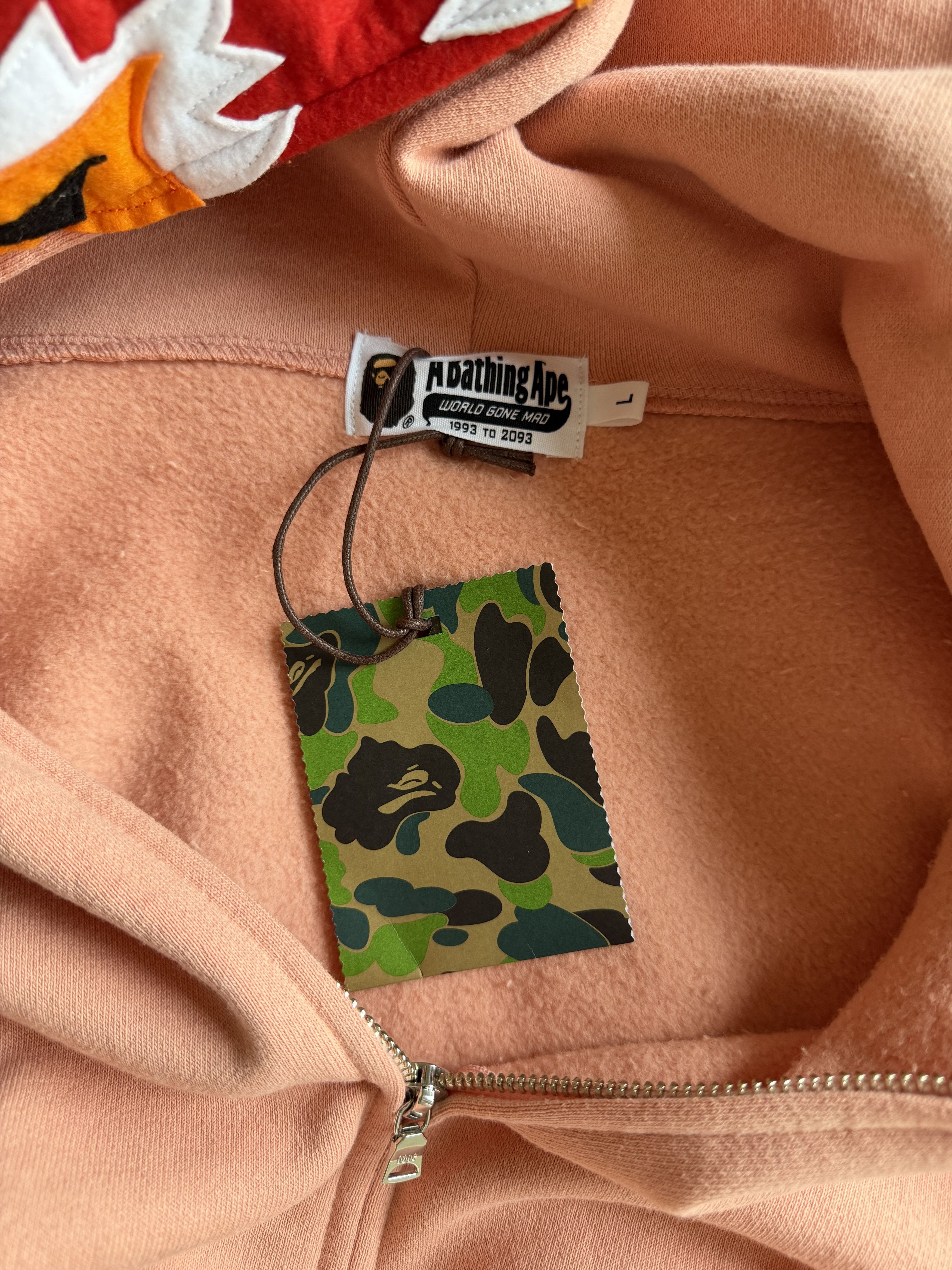 Bape Bape Tiger Full Zip Hoodie in Pink Size US L / EU 52-54 / 3 - 13 Thumbnail