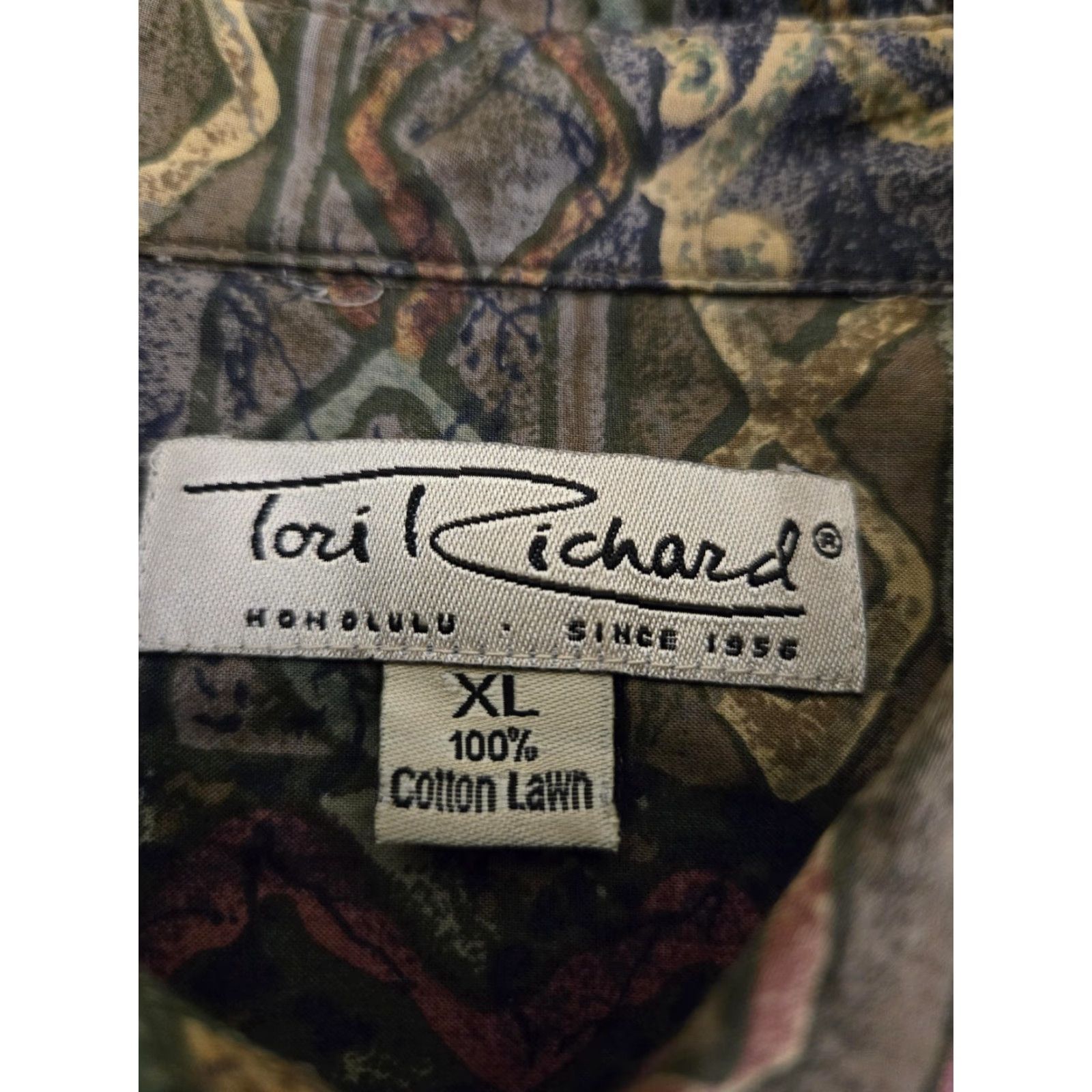 Tori Richard Tori Richard Shirt Multicolor Geometric Floral Hawaiian/Aloha Button-Up Short Sleeve Cotton Lawn Mens XL Size US XL / EU 56 / 4 - 5 Thumbnail