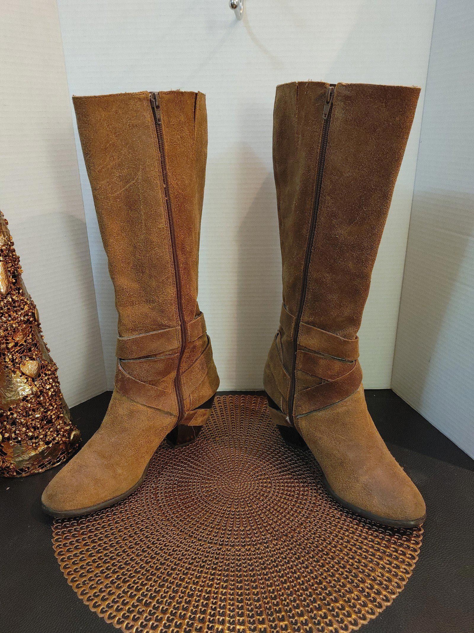 Designer Fergie Suede Biker Boots Size 9.5 Size US 9.5 / IT 39.5 - 5 Thumbnail