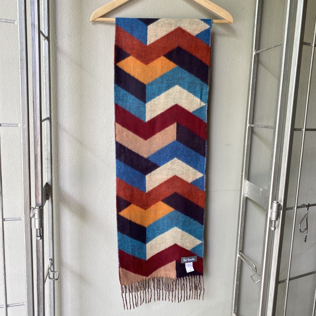 Designer Knit noueltier Colorful Chevron Wool Scarf Size ONE SIZE - 2 Thumbnail