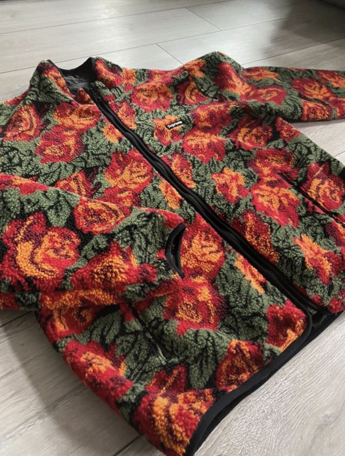 Supreme LAST supreme roses floral sherpa fleece jacket Size US L / EU 52-54 / 3 - 2 Thumbnail