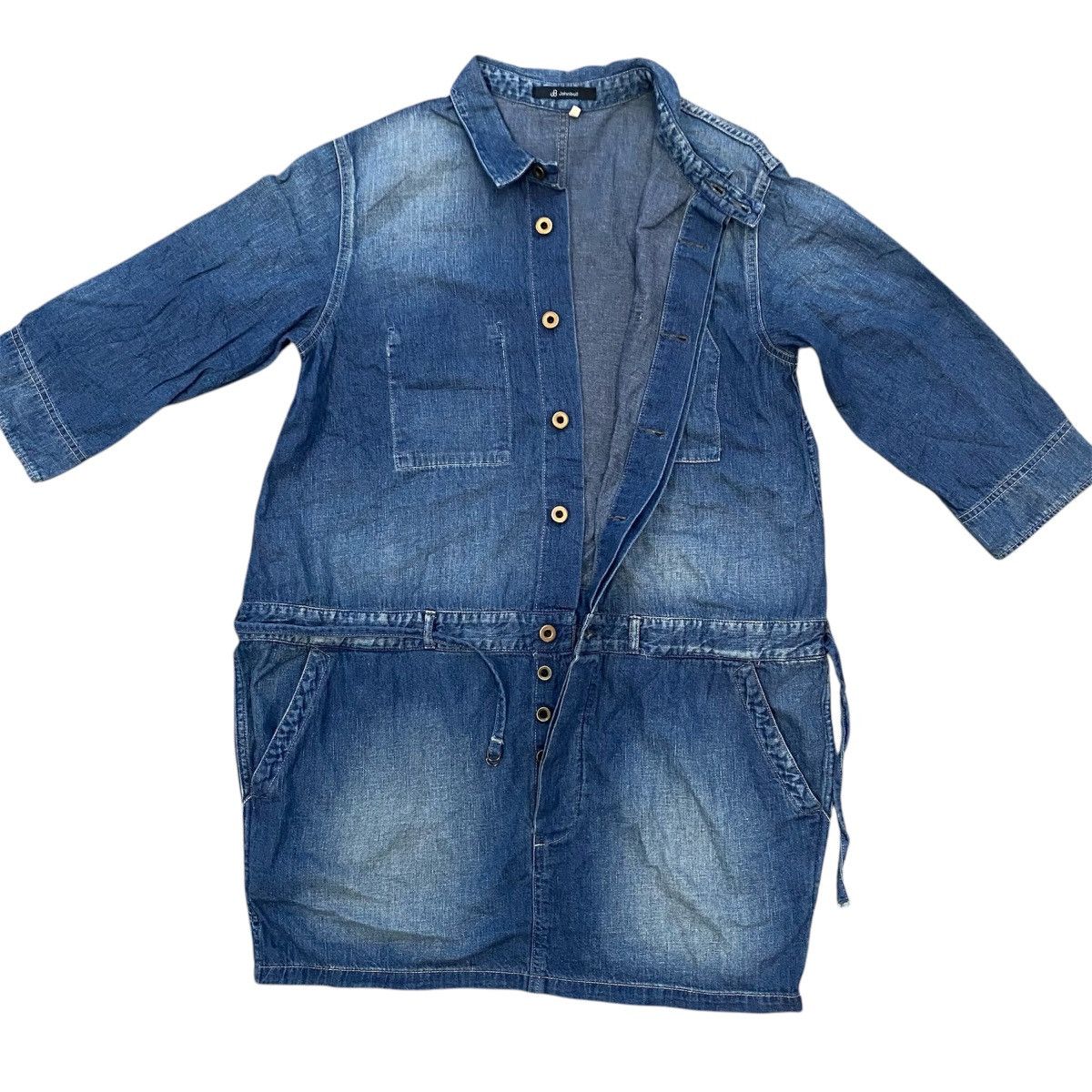 Johnbull Johnbull Japanese Denim Oversized Dress - Rare Vintage Look Size S / US 4 / IT 40 - 3 Thumbnail