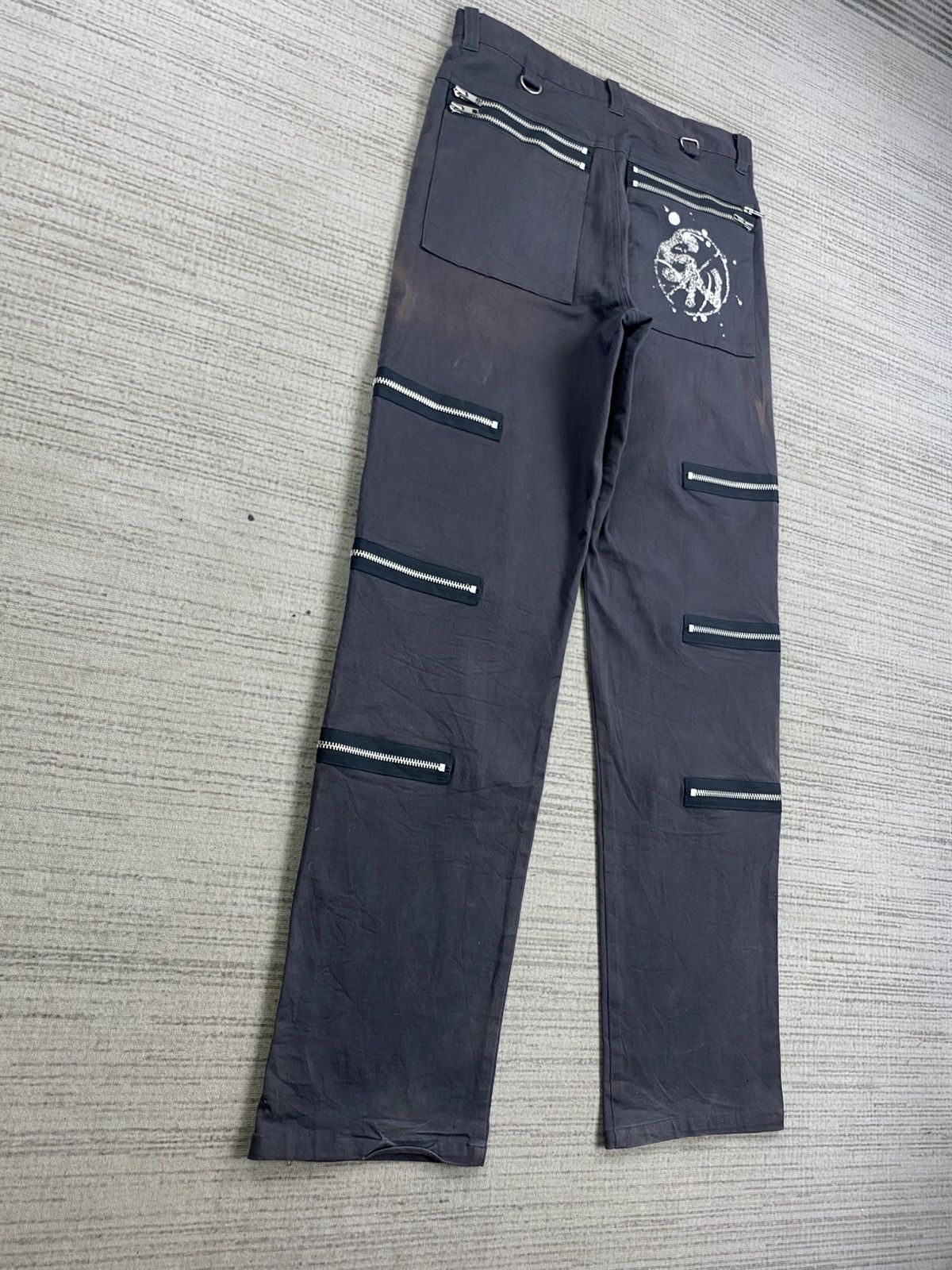 Japanese Brand Vintage Slash Number Punk Multizipper Bondage Pants Size US 31 - 5 Thumbnail