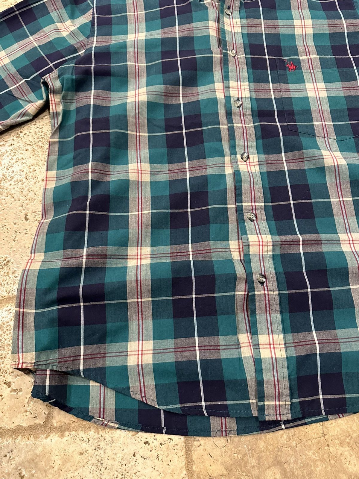 Vintage Vintage Knights of Round Table Plaid Green Button Up Shirt Size US L / EU 52-54 / 3 - 4 Thumbnail