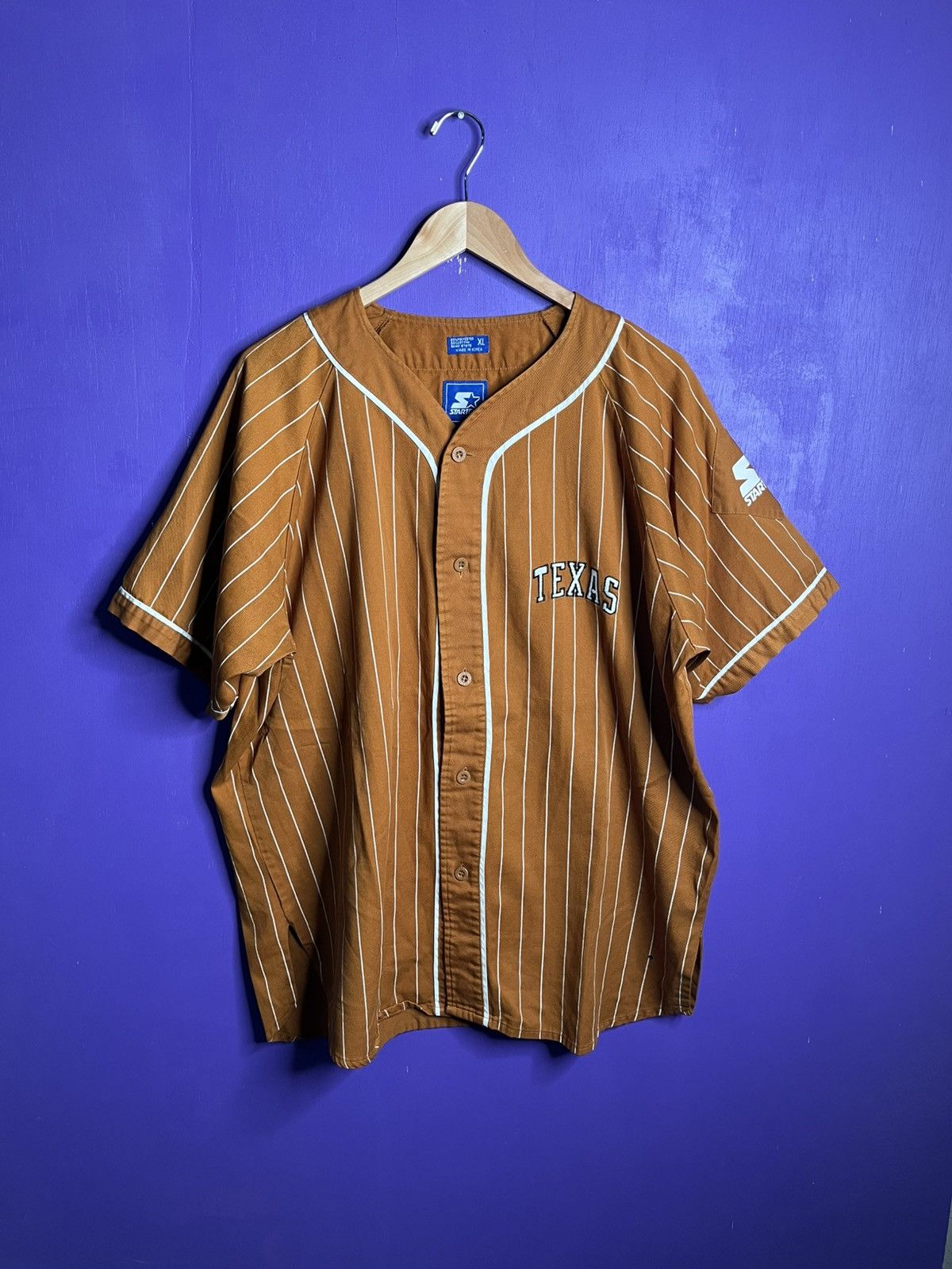 Starter × Vintage Vintage 90s Starter Texas longhorns pinstripe jersey Size US XL / EU 56 / 4 - 1 Thumbnail