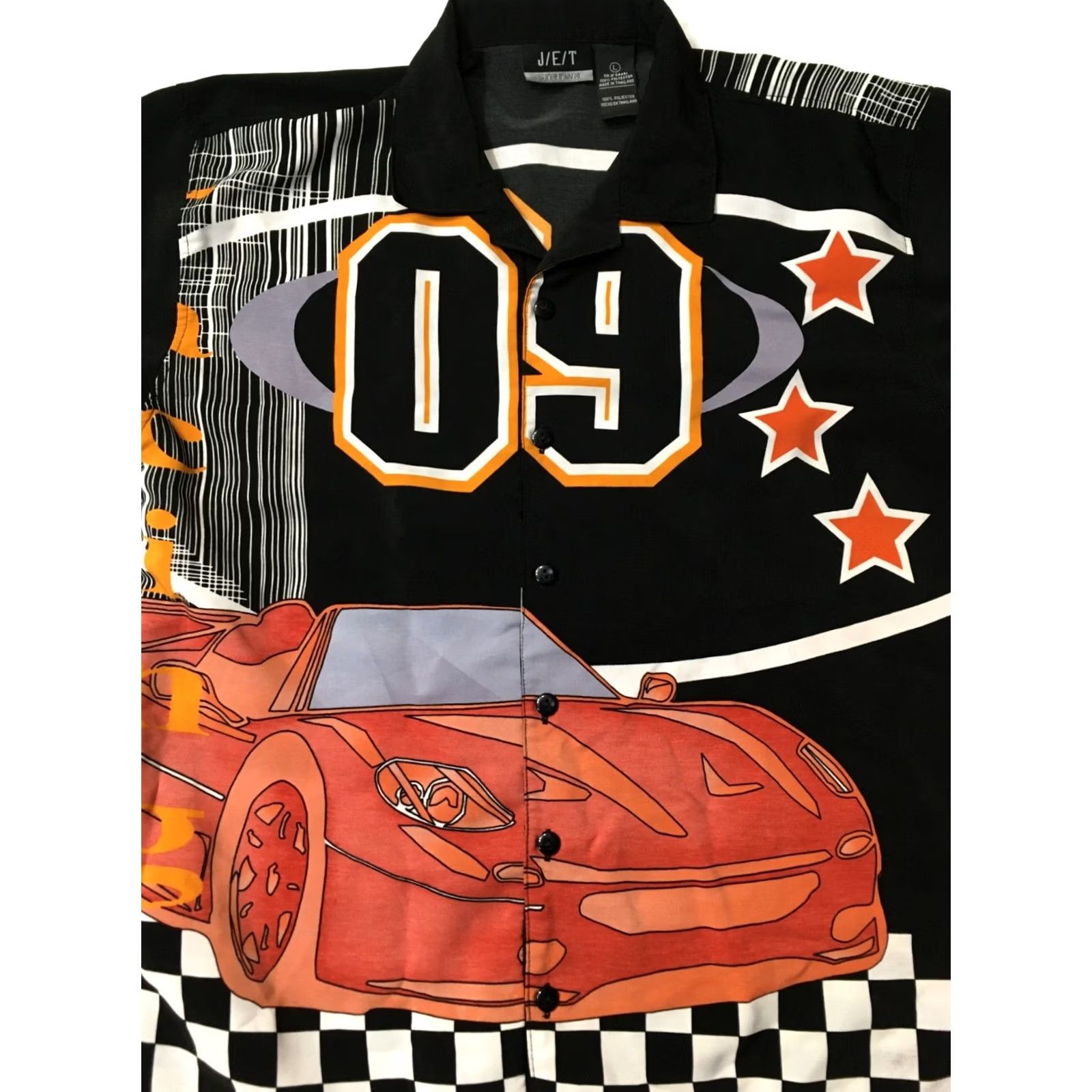 NASCAR j/e/t Racing Mens L Button up Shirt Black Graphic Screaming muscle cars 09 nascar Size US L / EU 52-54 / 3 - 3 Thumbnail