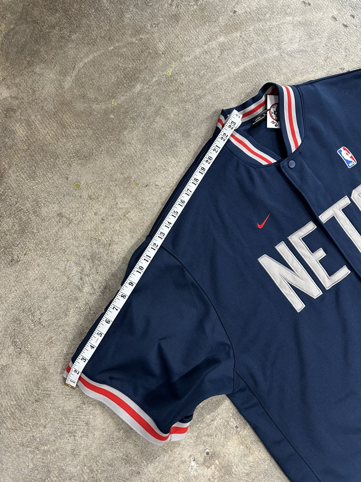 NBA × Nike × Vintage Vintage 90s Nike New Jersey Nets Warm Up Basketball Jersey Size US XXL / EU 58 / 5 - 10 Thumbnail