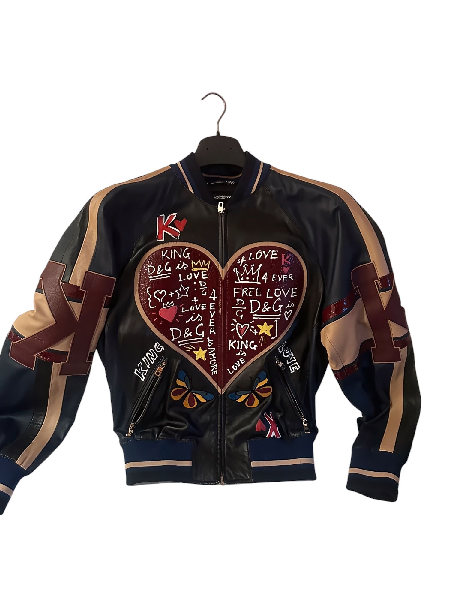 Dolce & Gabbana S/S 2018 RUNWAY DG KING LAMB LEATHER BOMBER JACKET Size US M / EU 48-50 / 2 - 2 Thumbnail